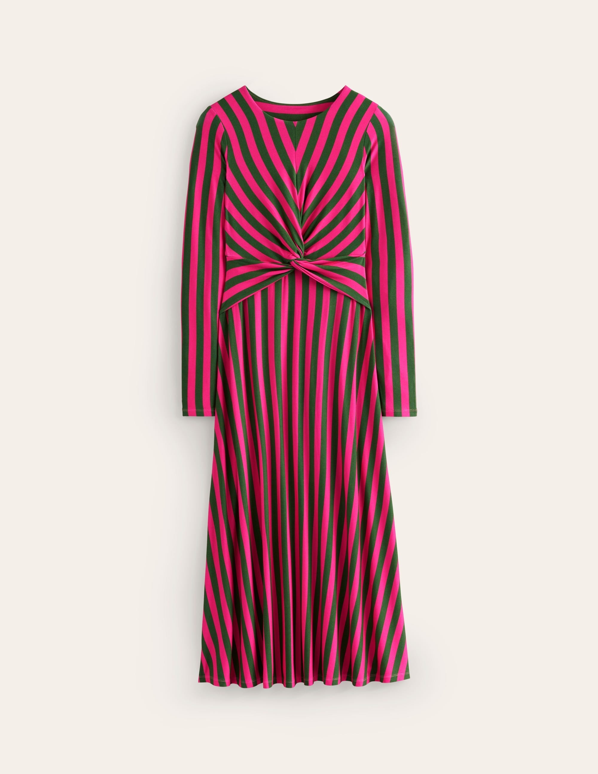 Twisted Waist Jersey Dress-Pink Peacock and Eden, Stripe - Image 6
