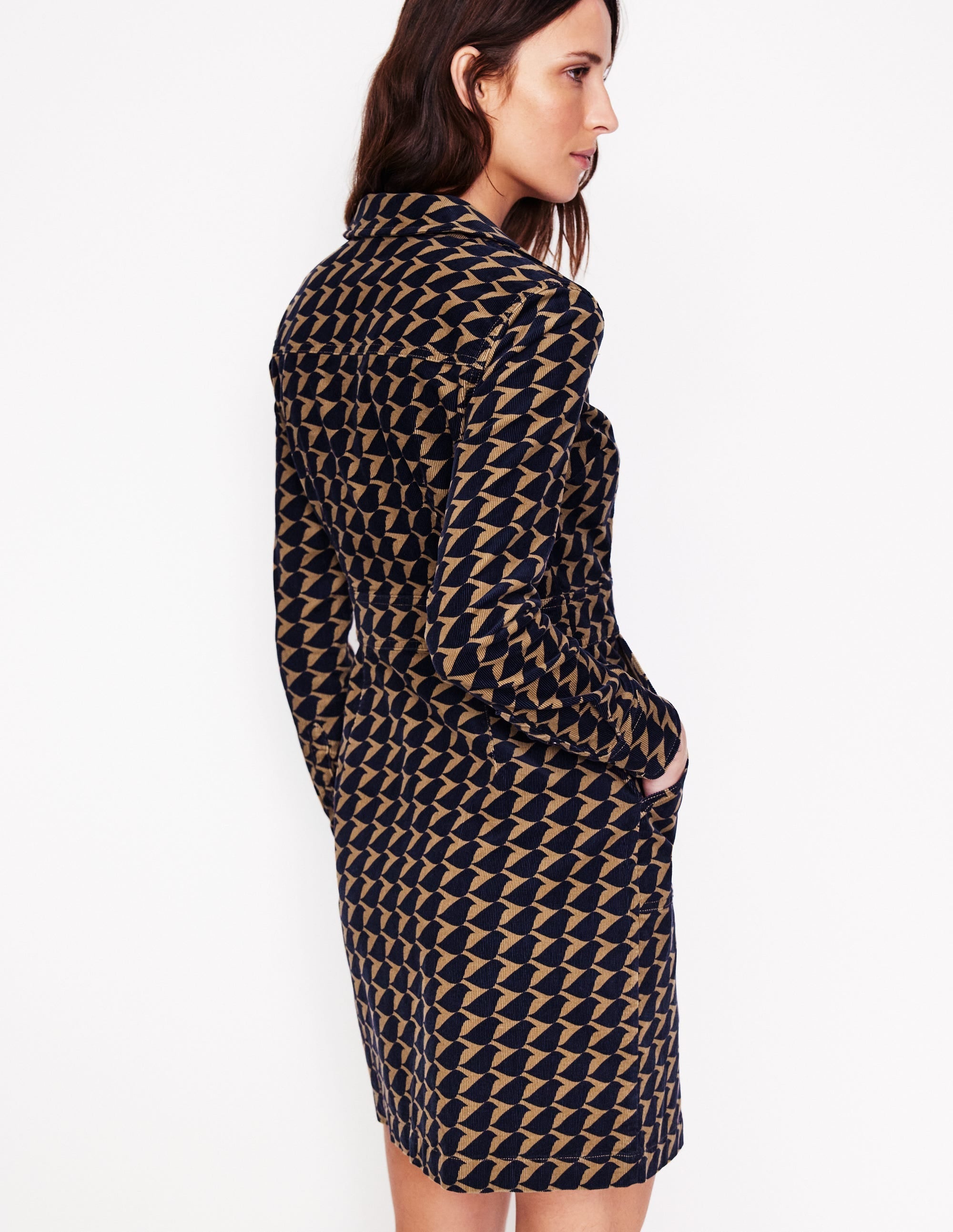 Flora Cord Shirt Dress-Rubber, Birdie - Image 3