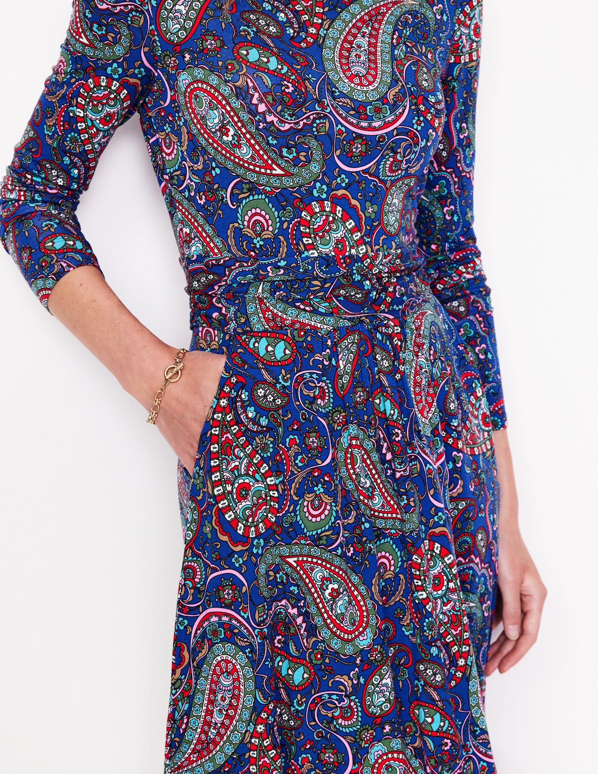 Amelie Long Sleeve Dress-Blue Jay, Paisley Paradise-2