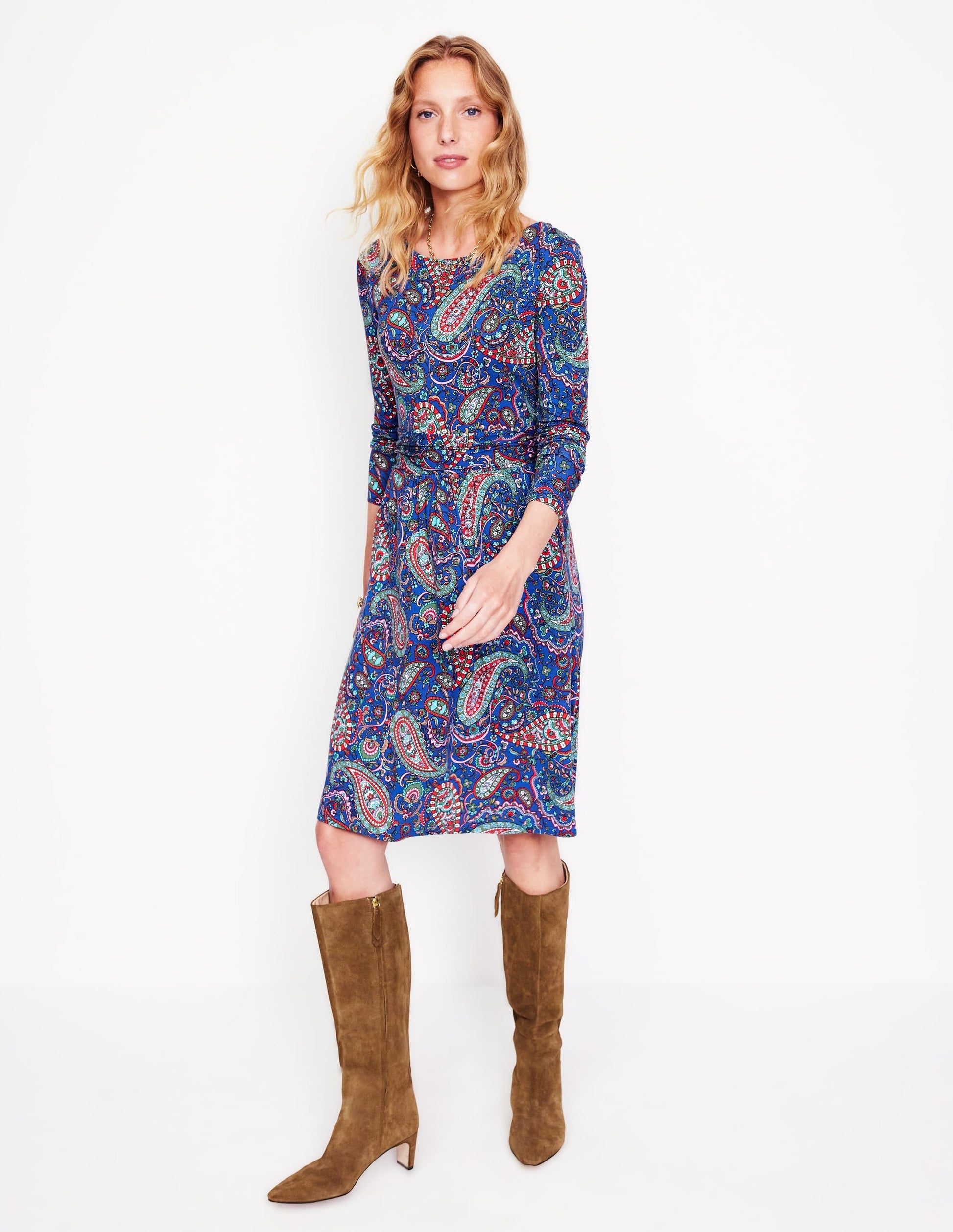 Amelie Long Sleeve Dress-Blue Jay, Paisley Paradise-4