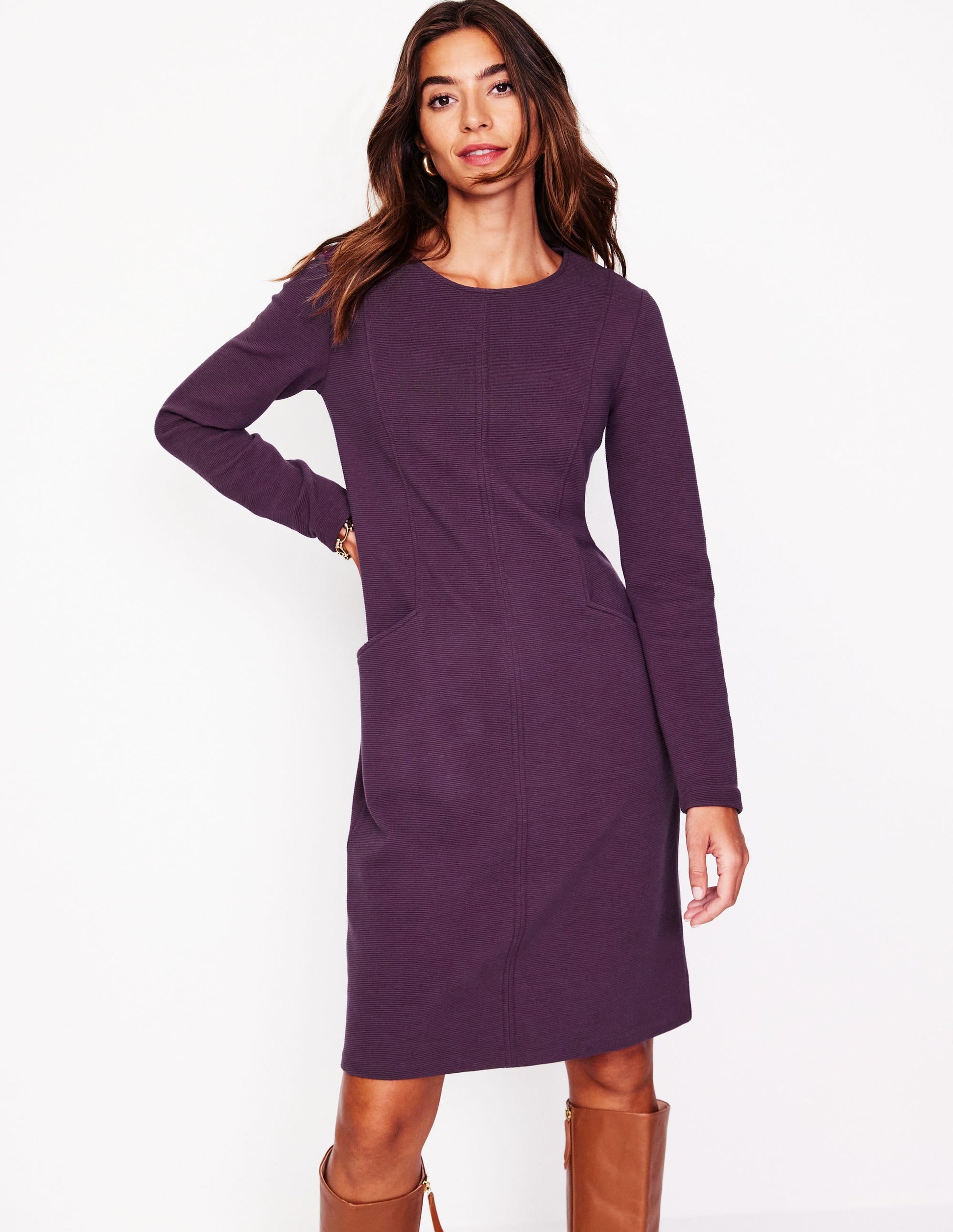 Ellen Ottoman Dress-Damson-1