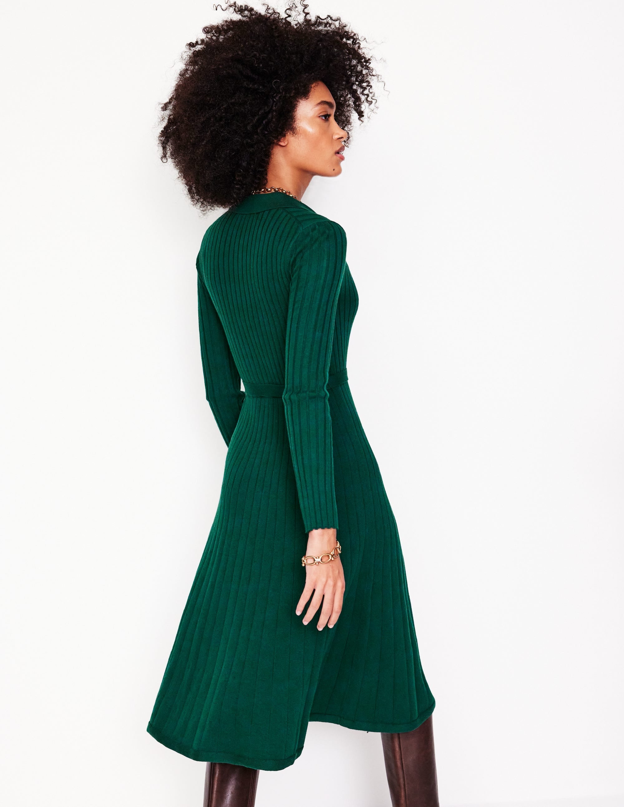 Rachel Knitted Shirt Dress-Glade - Image 3