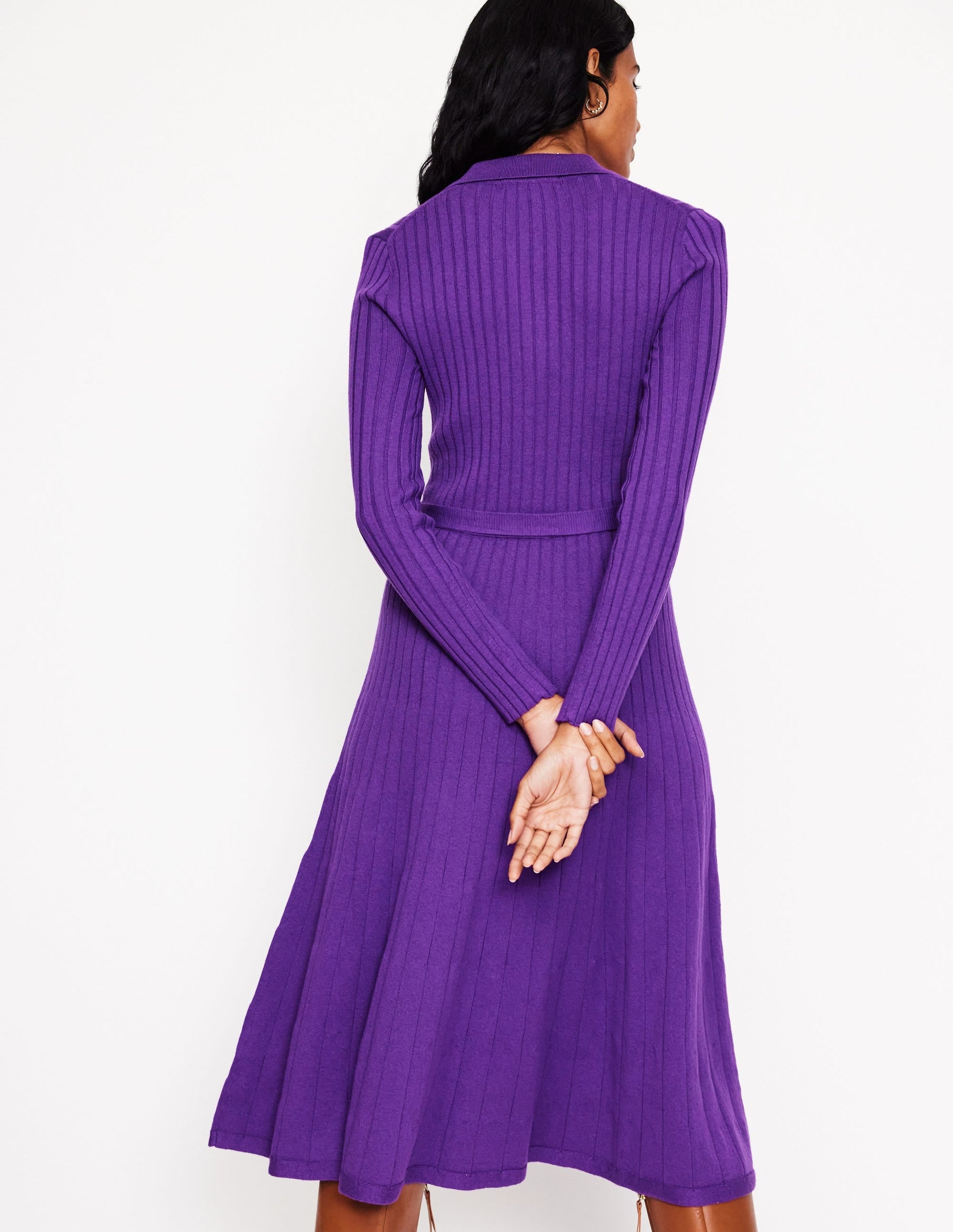 Rachel Knitted Shirt Dress-Amethyst-3