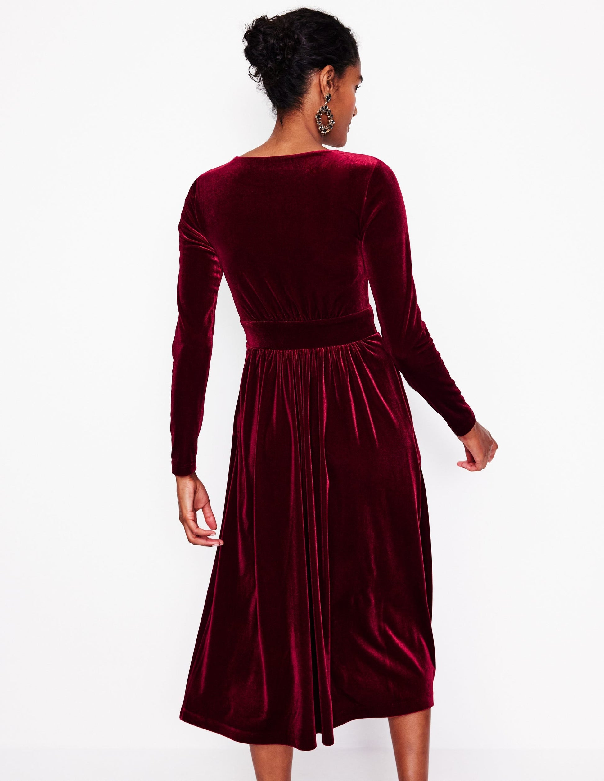 Thea Velvet Midi Dress-Cabernet-3
