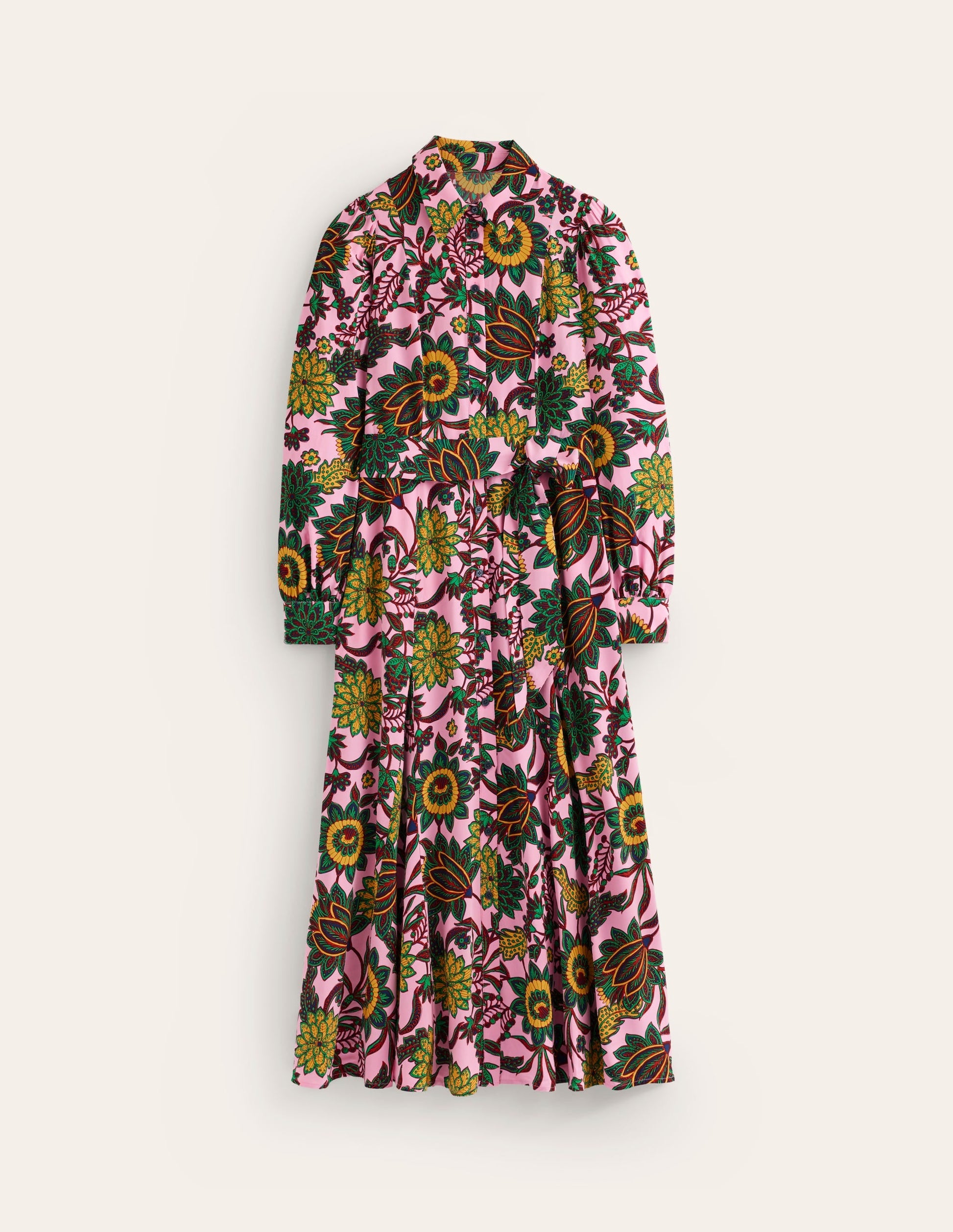Martha Godet Maxi Shirt Dress-Mauve Mist, Ornate Bud-7