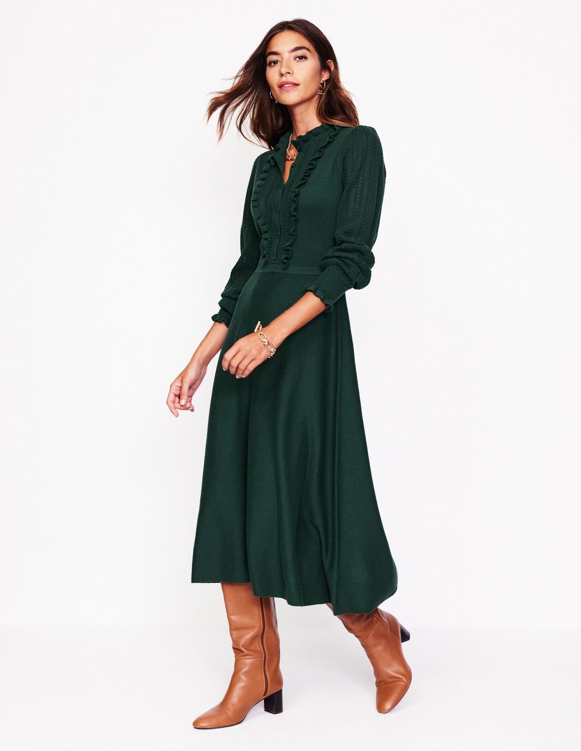 Winifred Frilled Knitted Dress-Glade-1