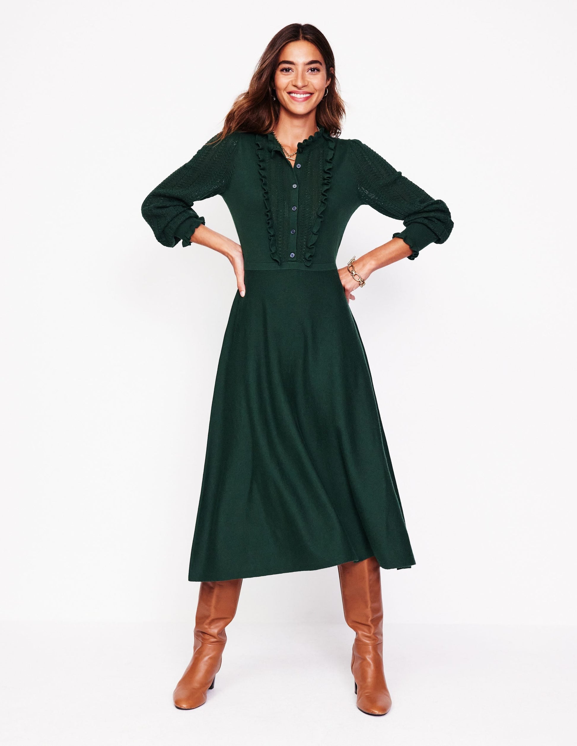 Winifred Frilled Knitted Dress-Glade-4