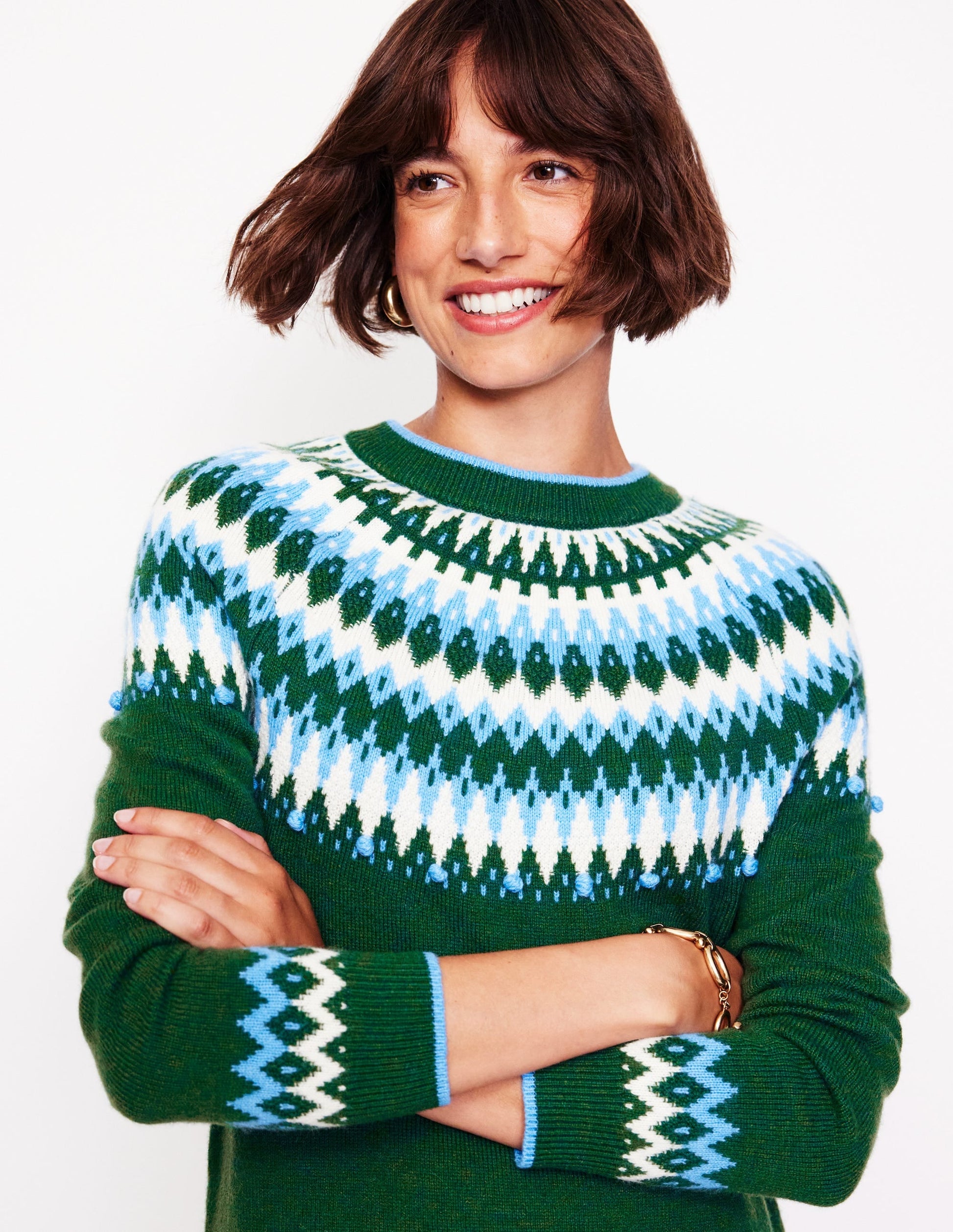 Eleanor Fair Isle Dress-Pine, Fair Isle-2
