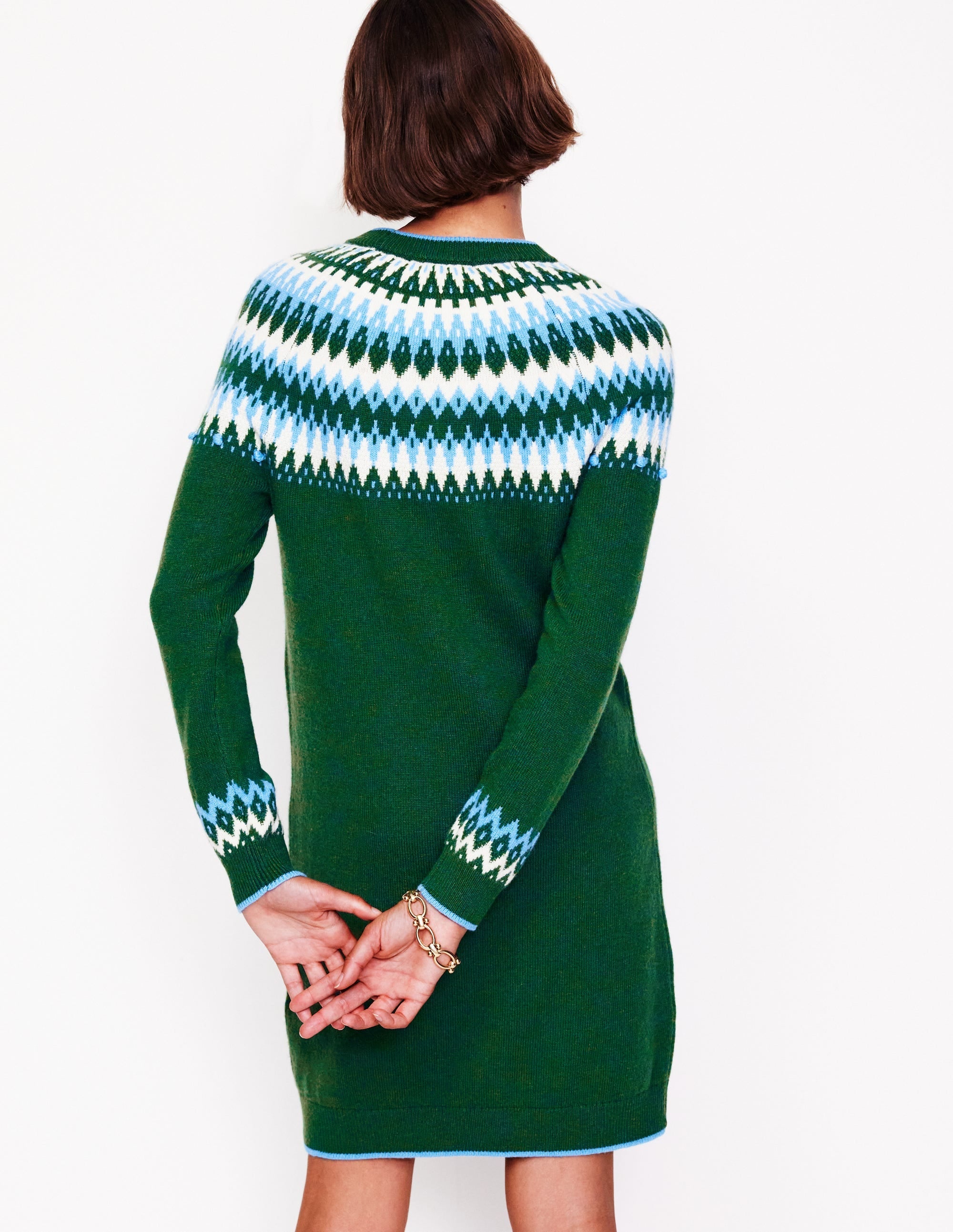 Eleanor Fair Isle Dress-Pine, Fair Isle - Image 3