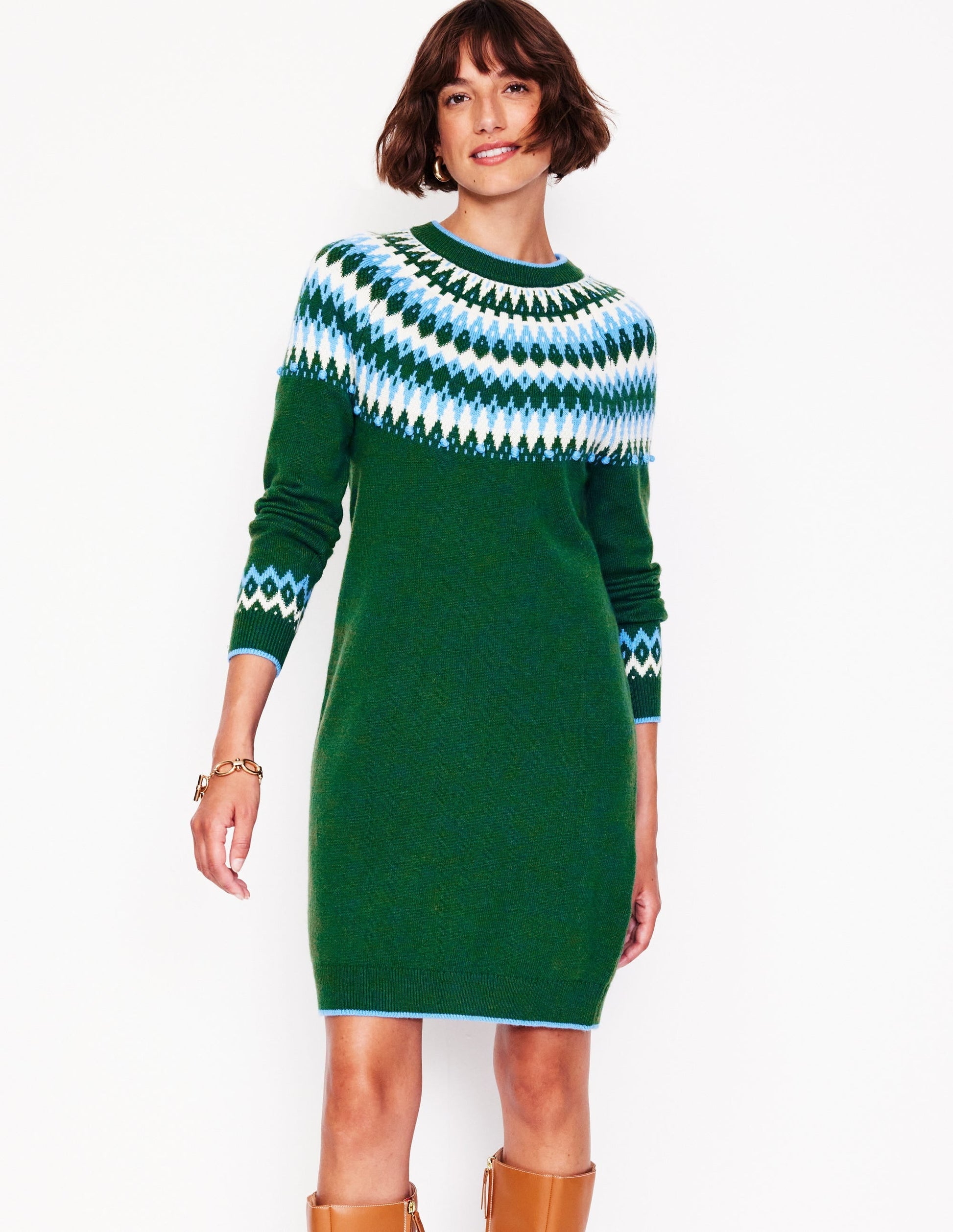 Eleanor Fair Isle Dress-Pine, Fair Isle-4