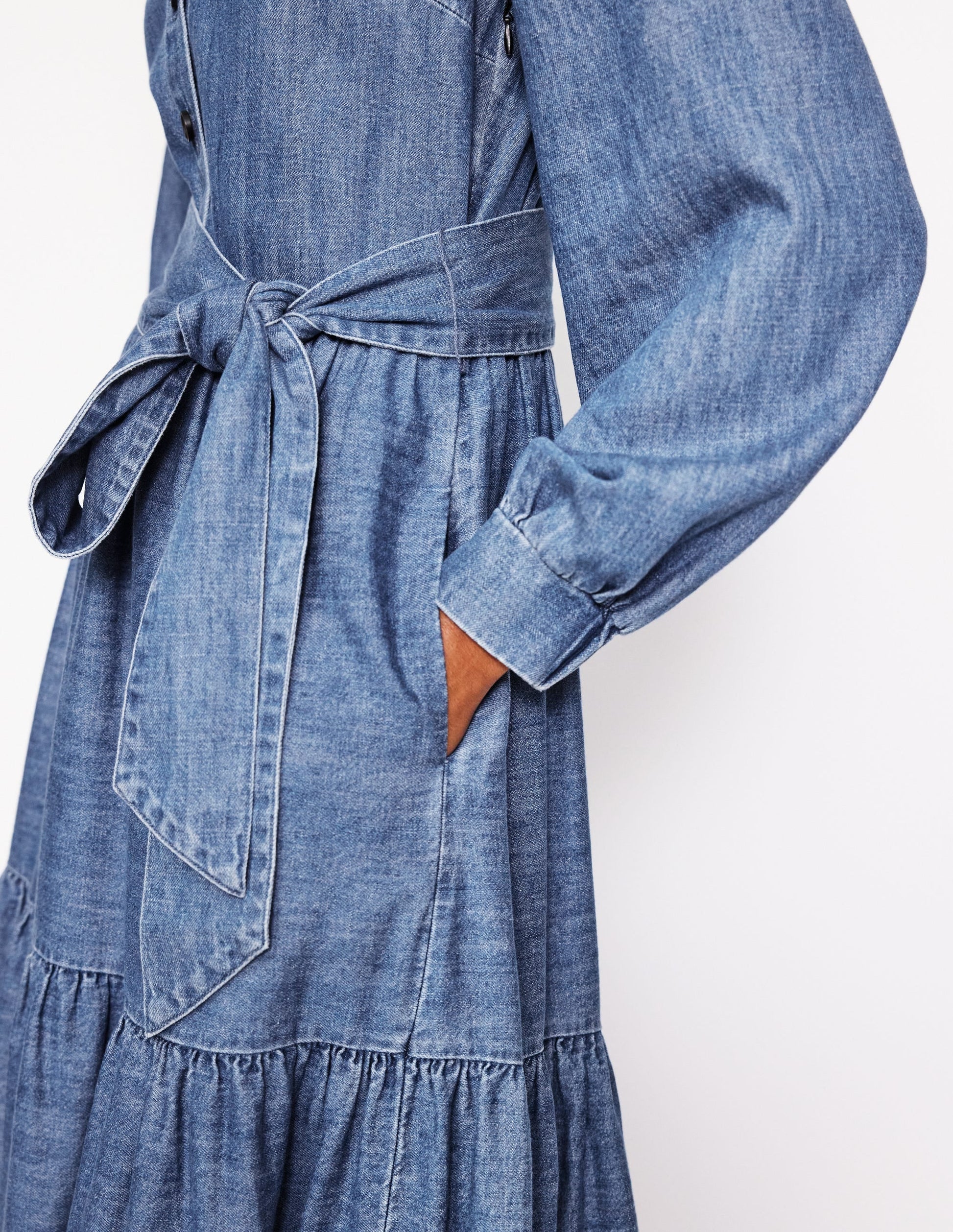 Alba Denim Maxi Dress-Light Vintage Denim-2