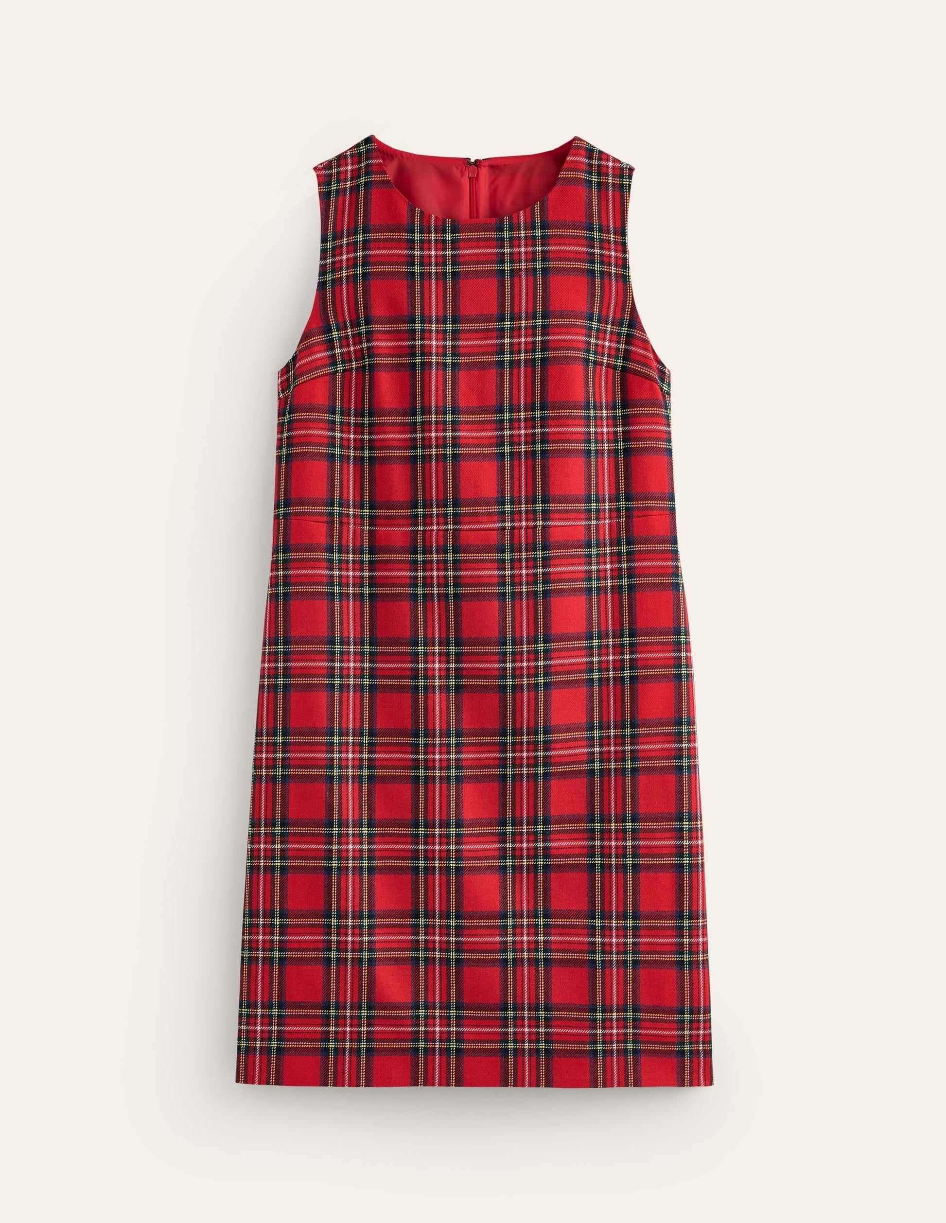 Pia Wool Shift Dress-Red and Blue Check-7