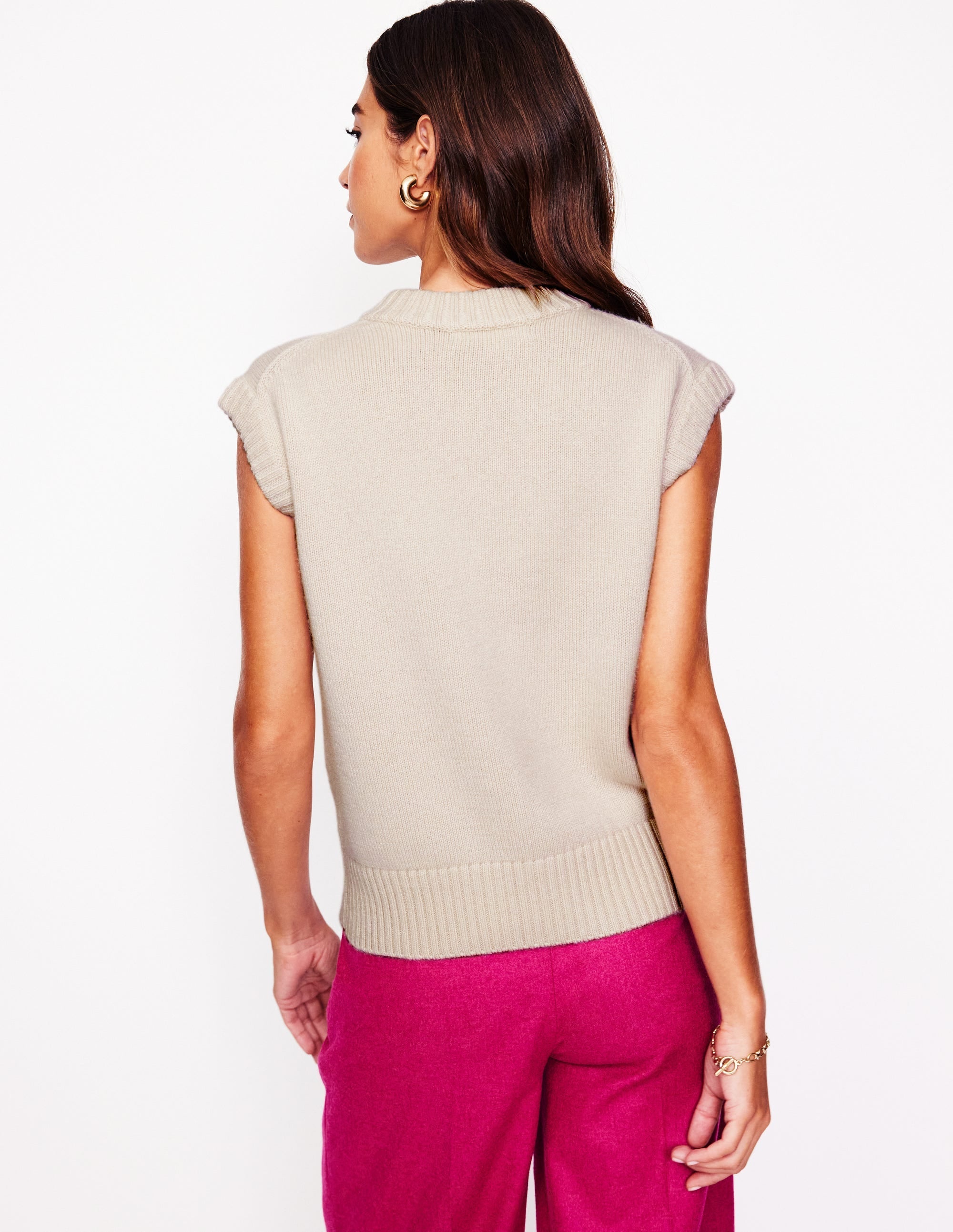 Chunky Cashmere Crew Neck Tank-Rope - Image 3