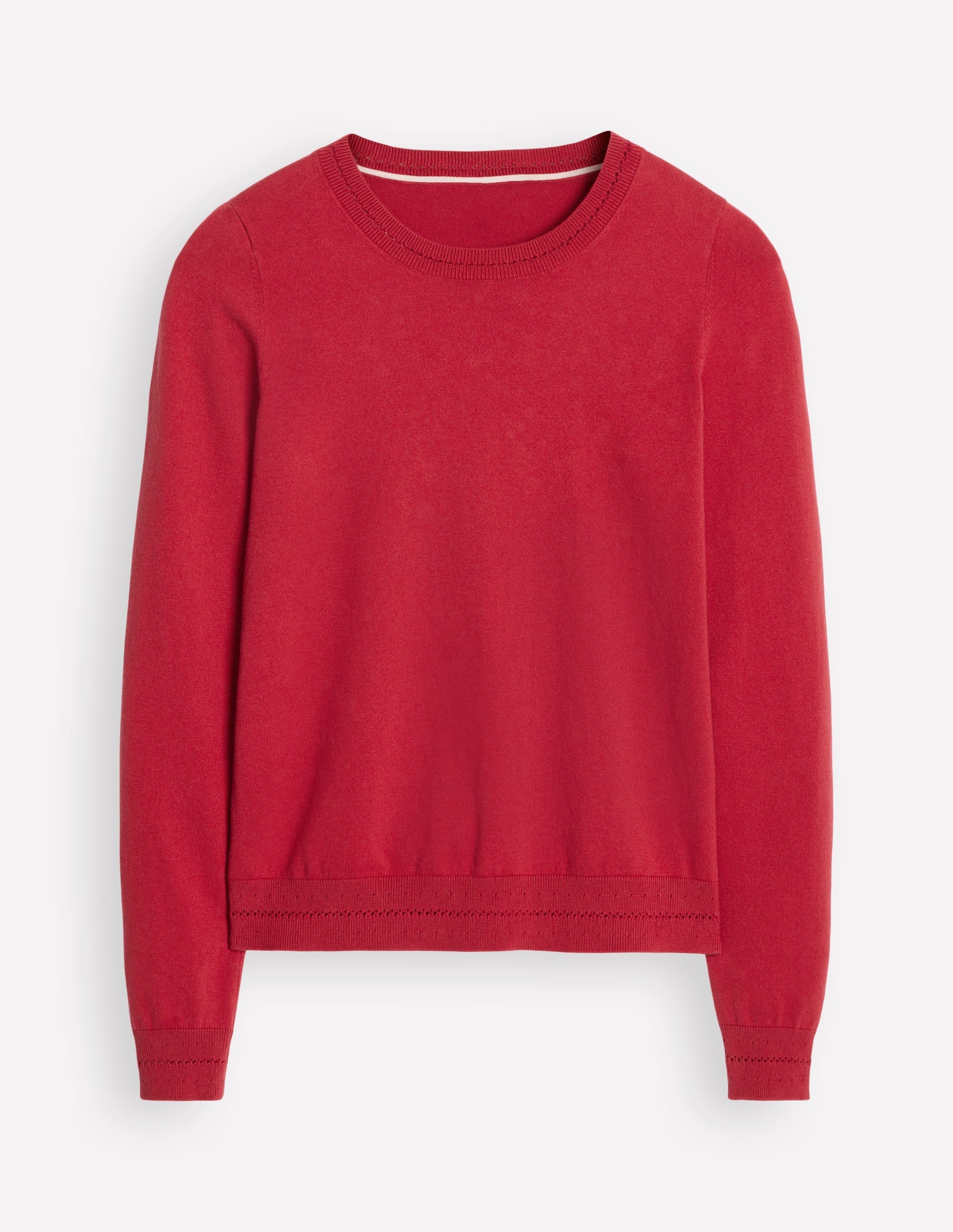 Catriona Cotton Crew Jumper-Red Liquorice - Image 5