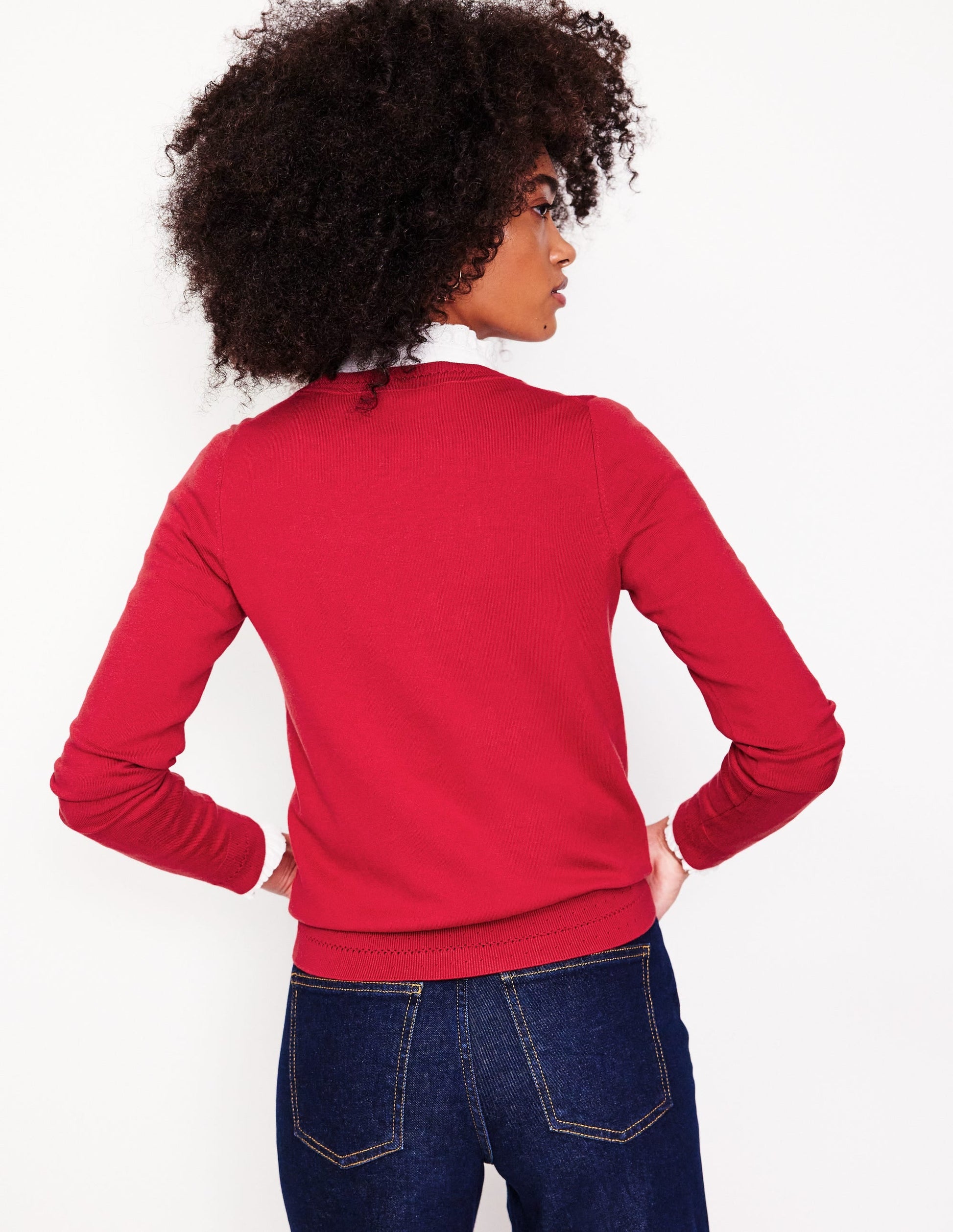 Catriona Cotton Crew Jumper-Red Liquorice-3
