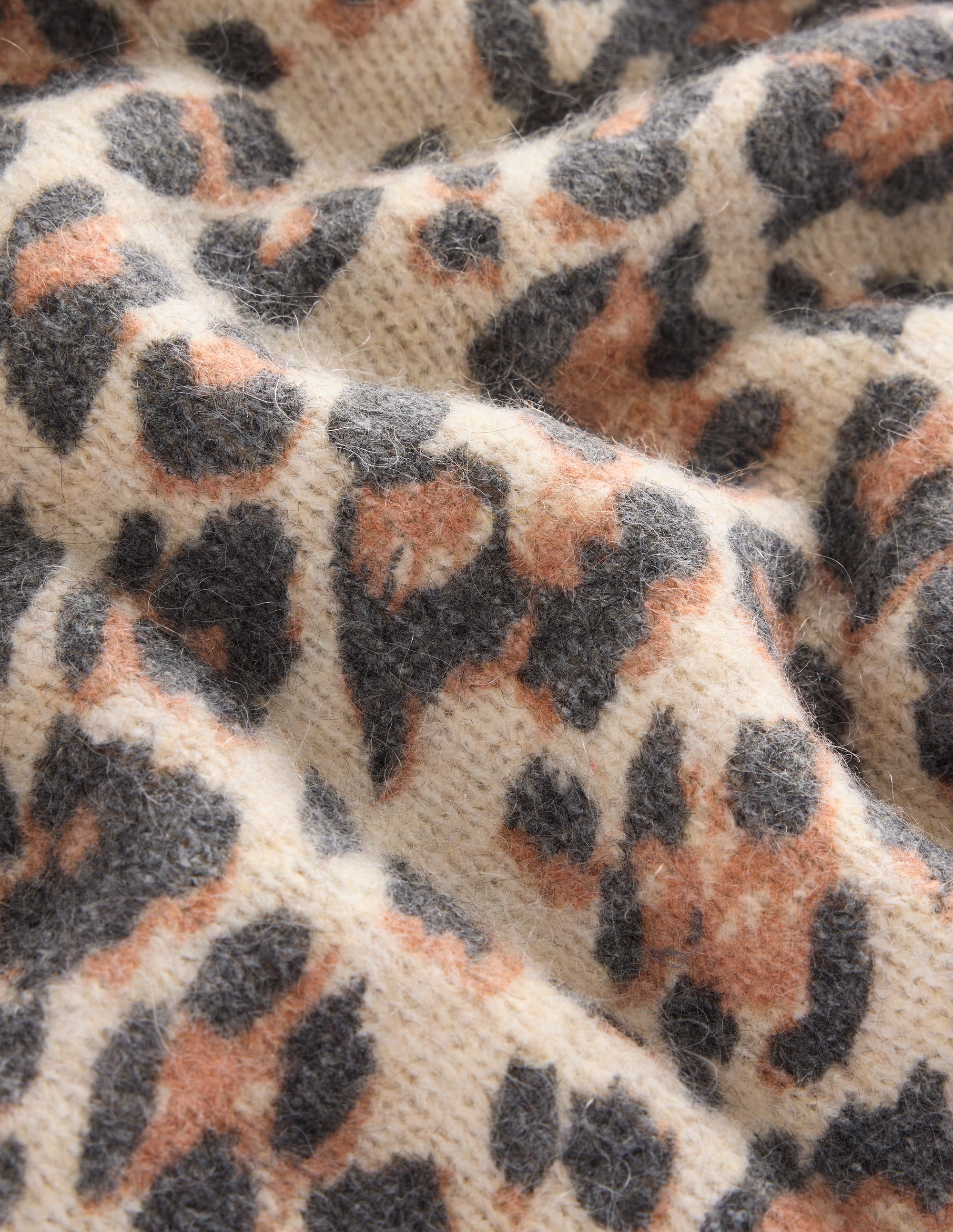 Rosemary Relaxed Fluffy Jumper-Oatmeal Melange, Leopard - Image 6