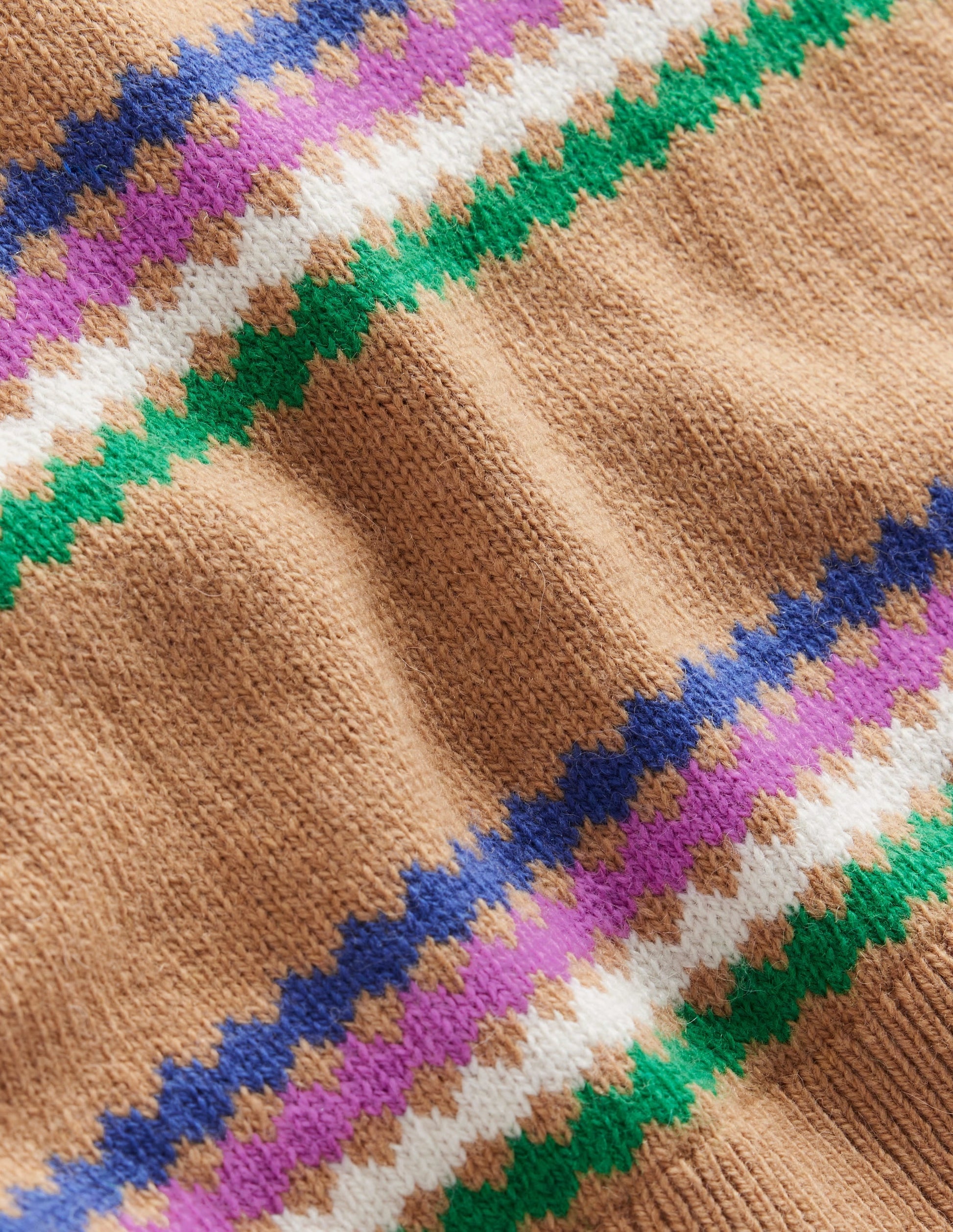 Edie Fair Isle Jumper-Camel Diamond-9