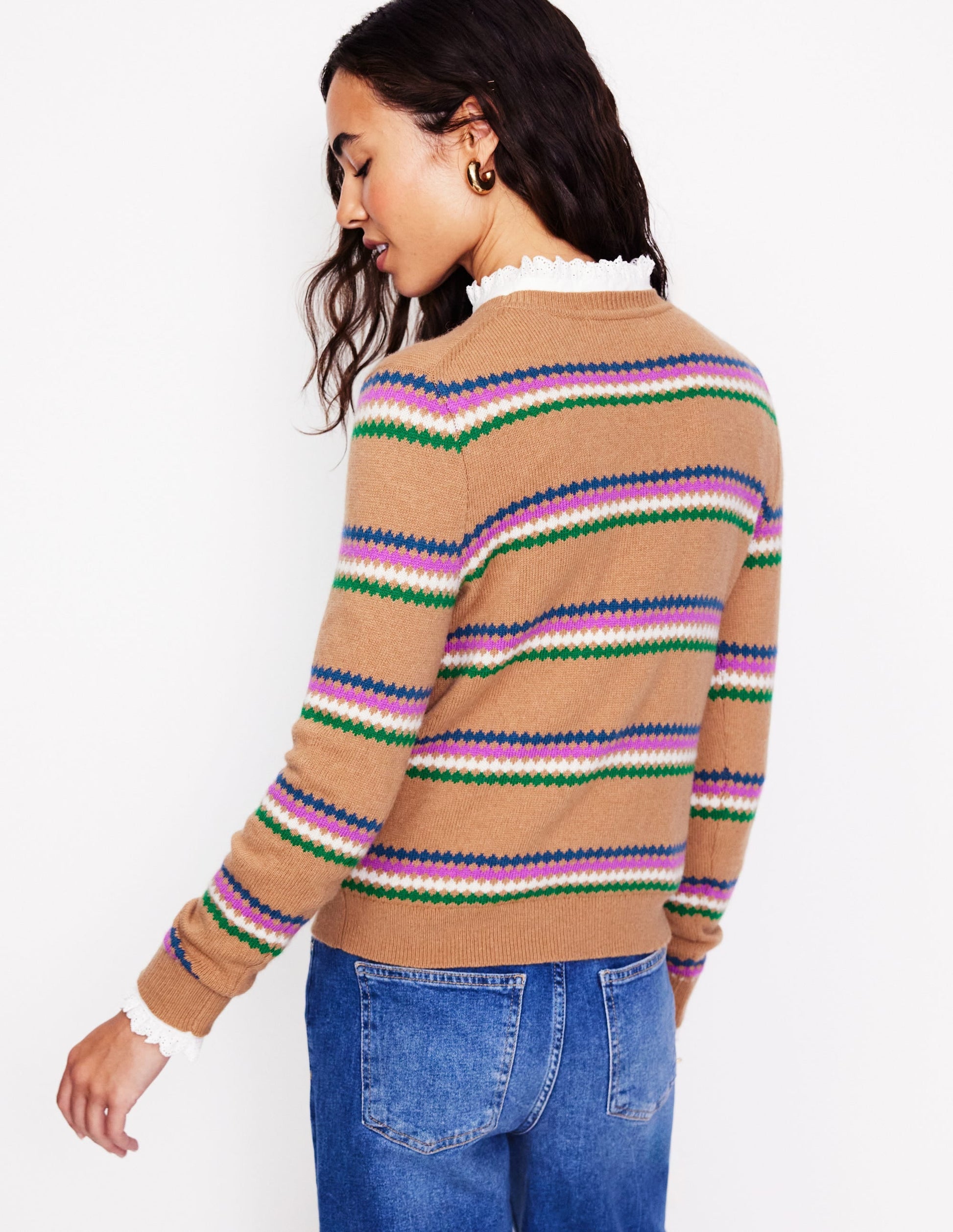 Edie Fair Isle Jumper-Camel Diamond-3