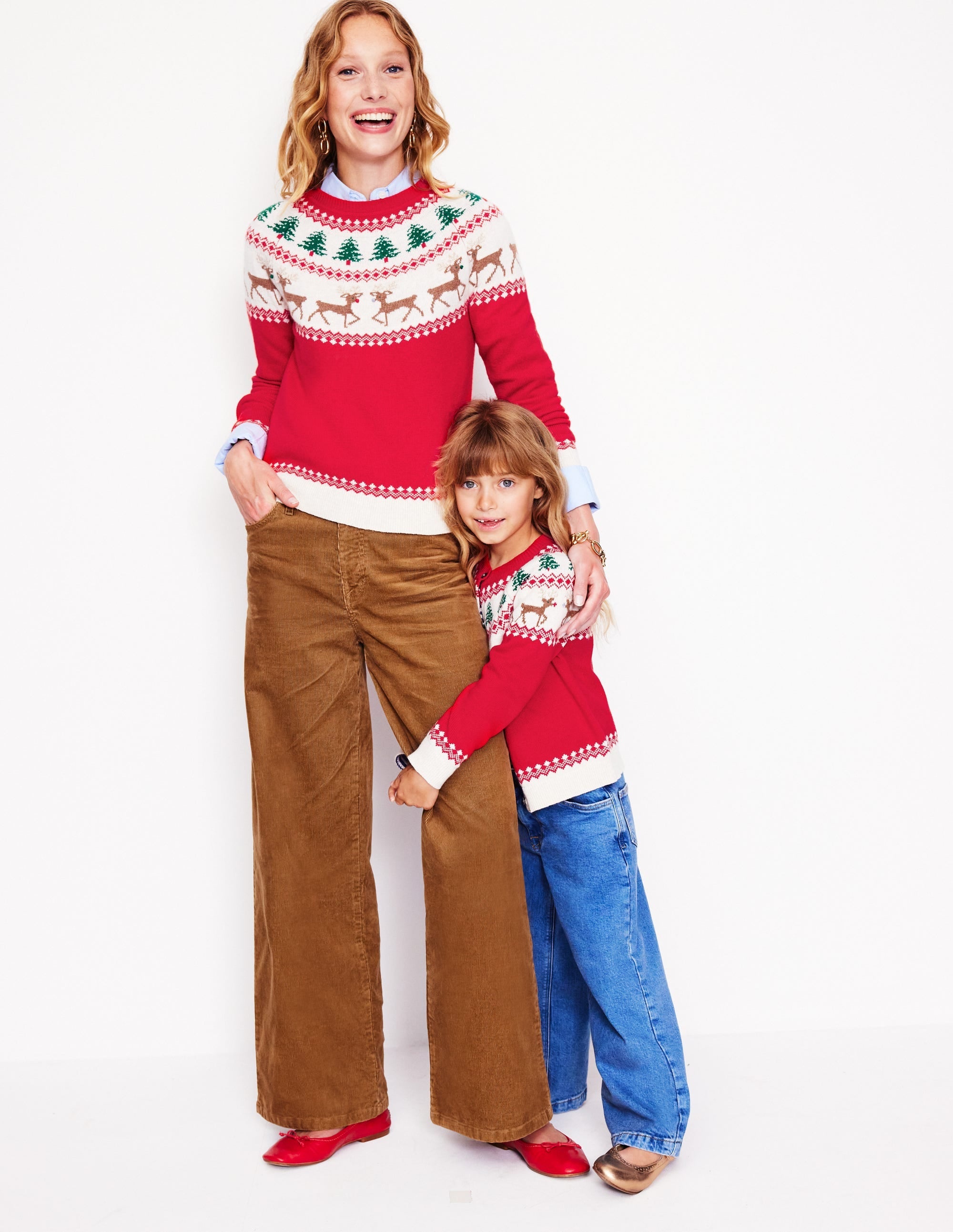 Edie Fair Isle Jumper-Red, Reindeers - Image 6