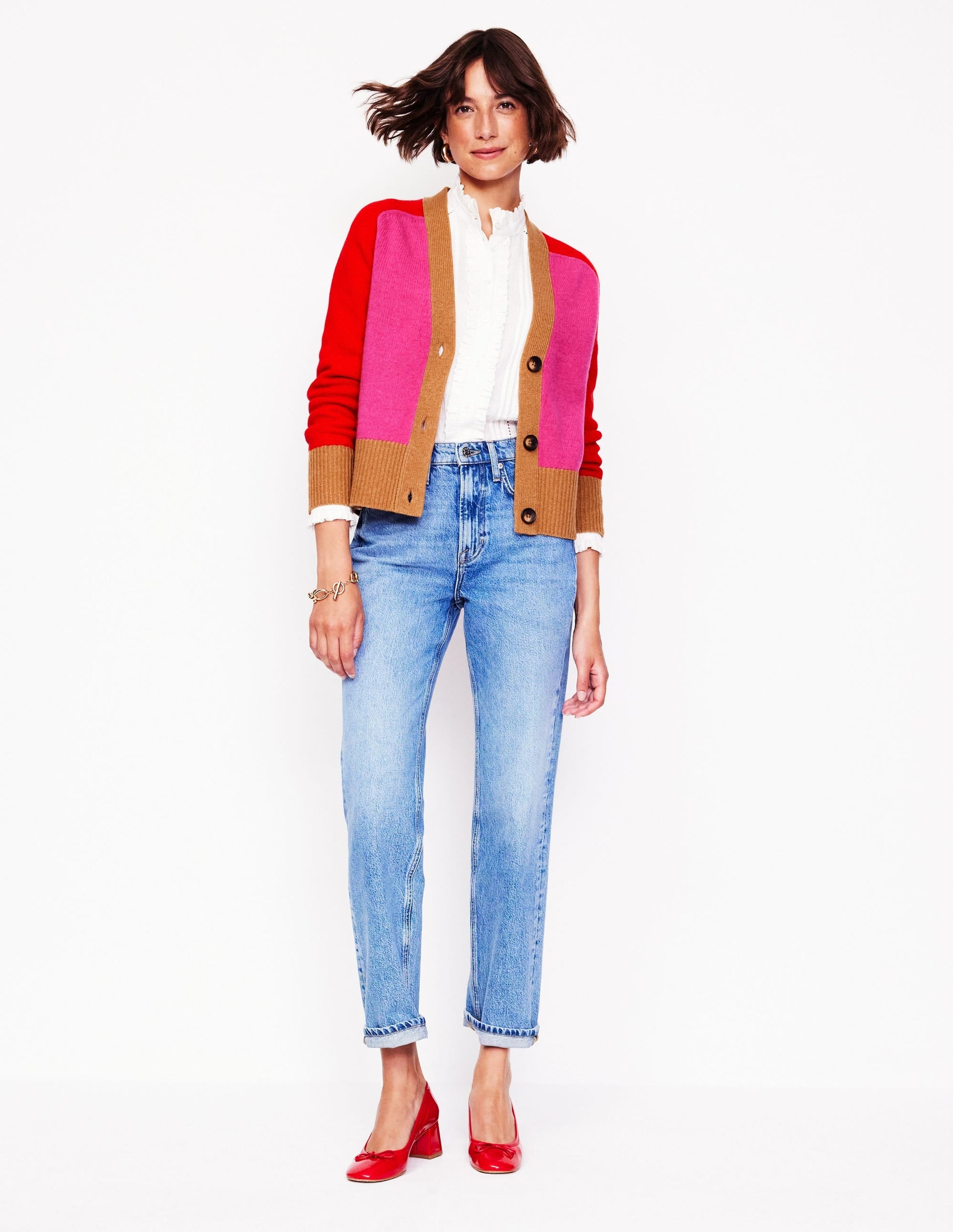 Olivia Merino Cardigan-Party Pink-5