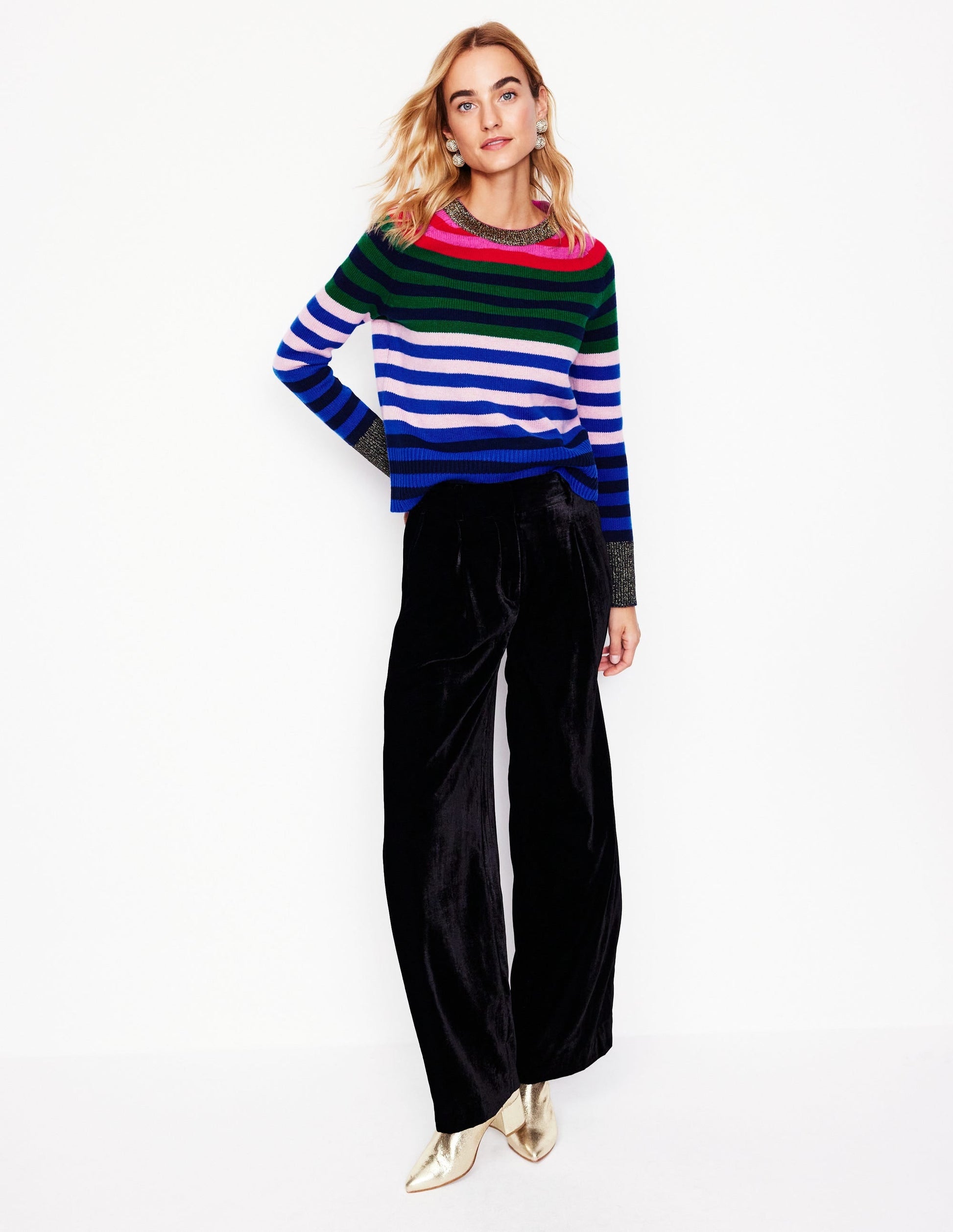 Olivia Merino Jumper-Multi, Rainbow Stripe-4