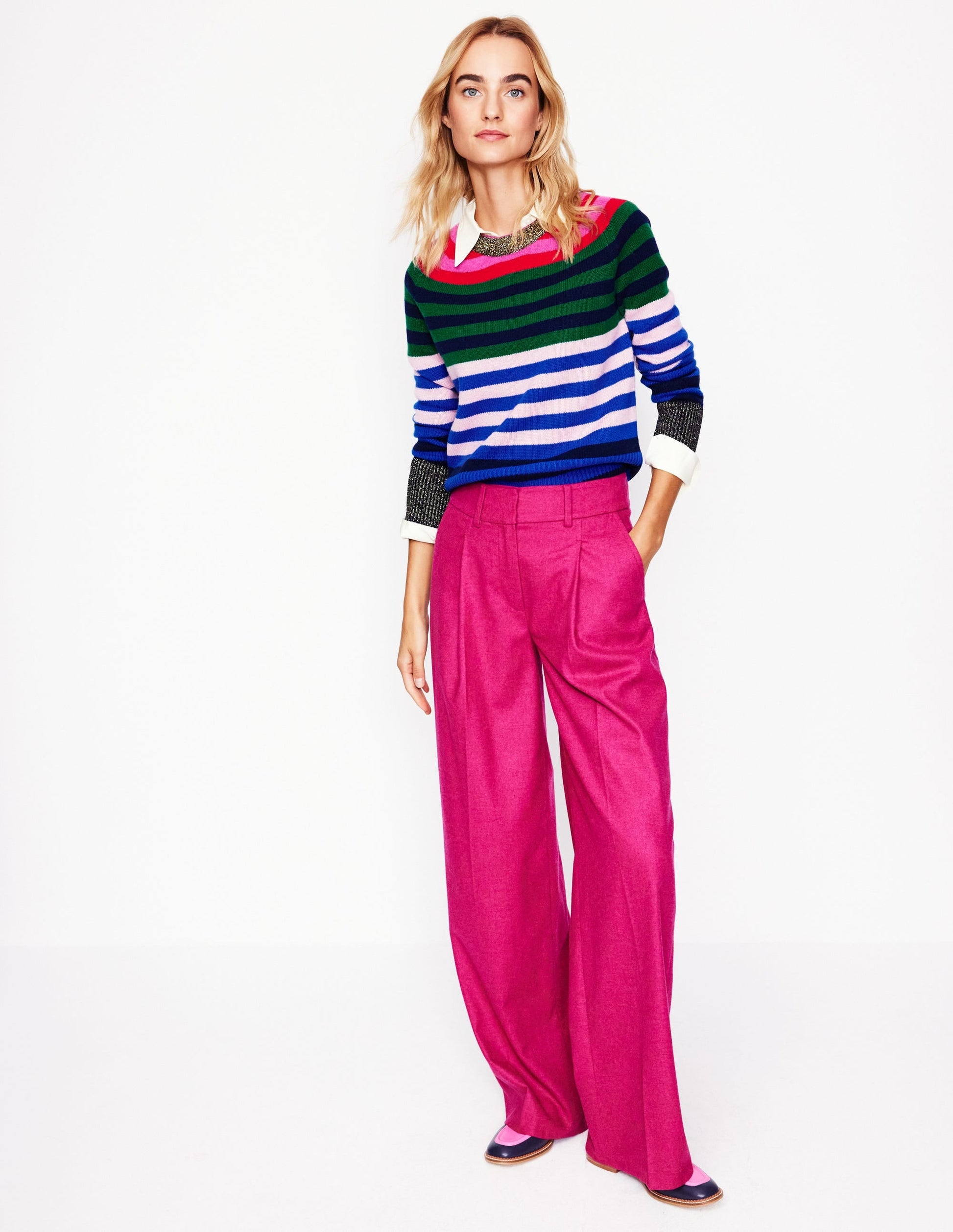 Olivia Merino Jumper-Multi, Rainbow Stripe-5