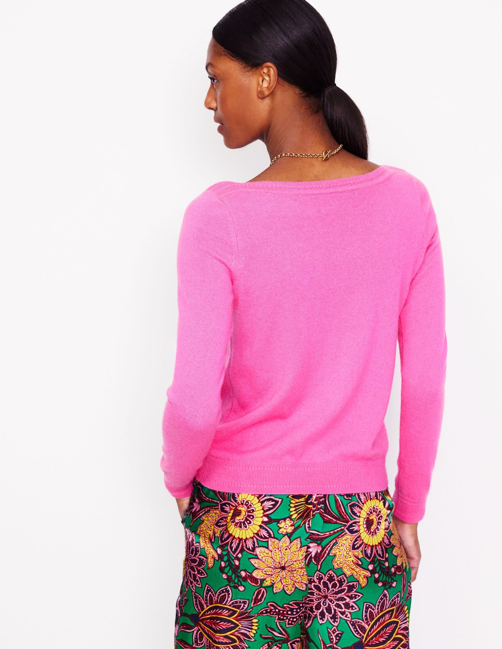 Eva Cashmere Boat Neck Jumper-Pink Tourmaline-3