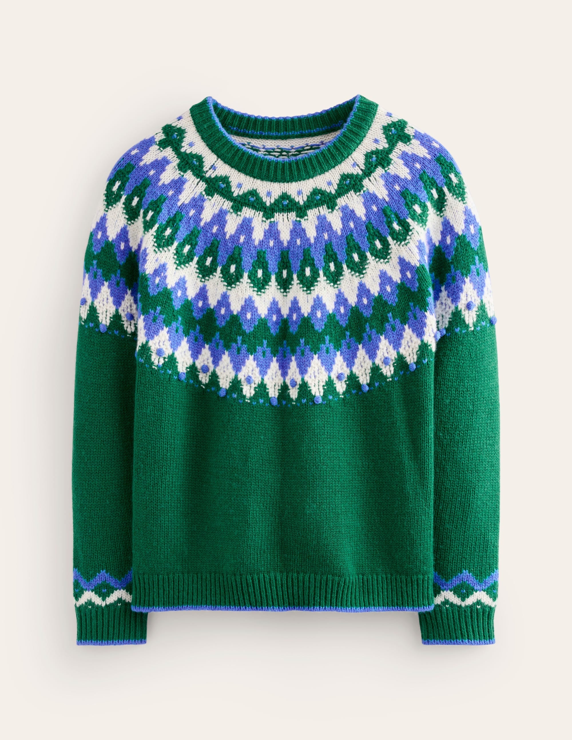 Eleanor Fair Isle Jumper-Pine Green - Image 7