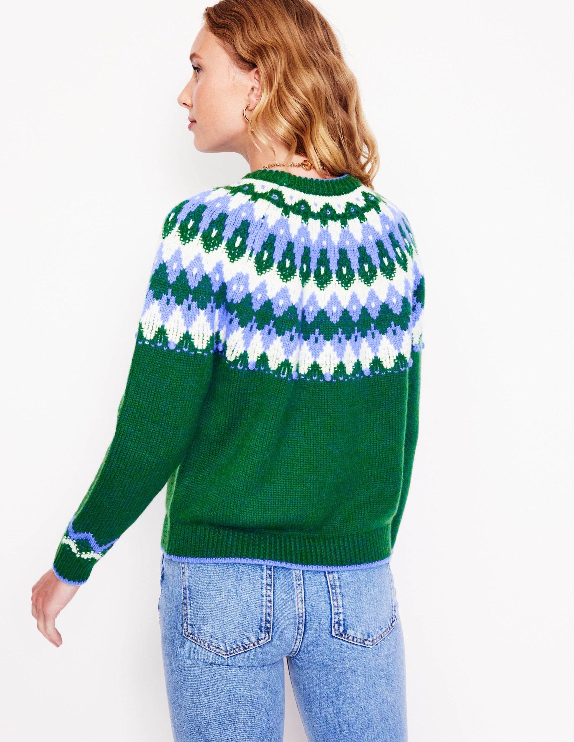Eleanor Fair Isle Jumper-Pine Green-3