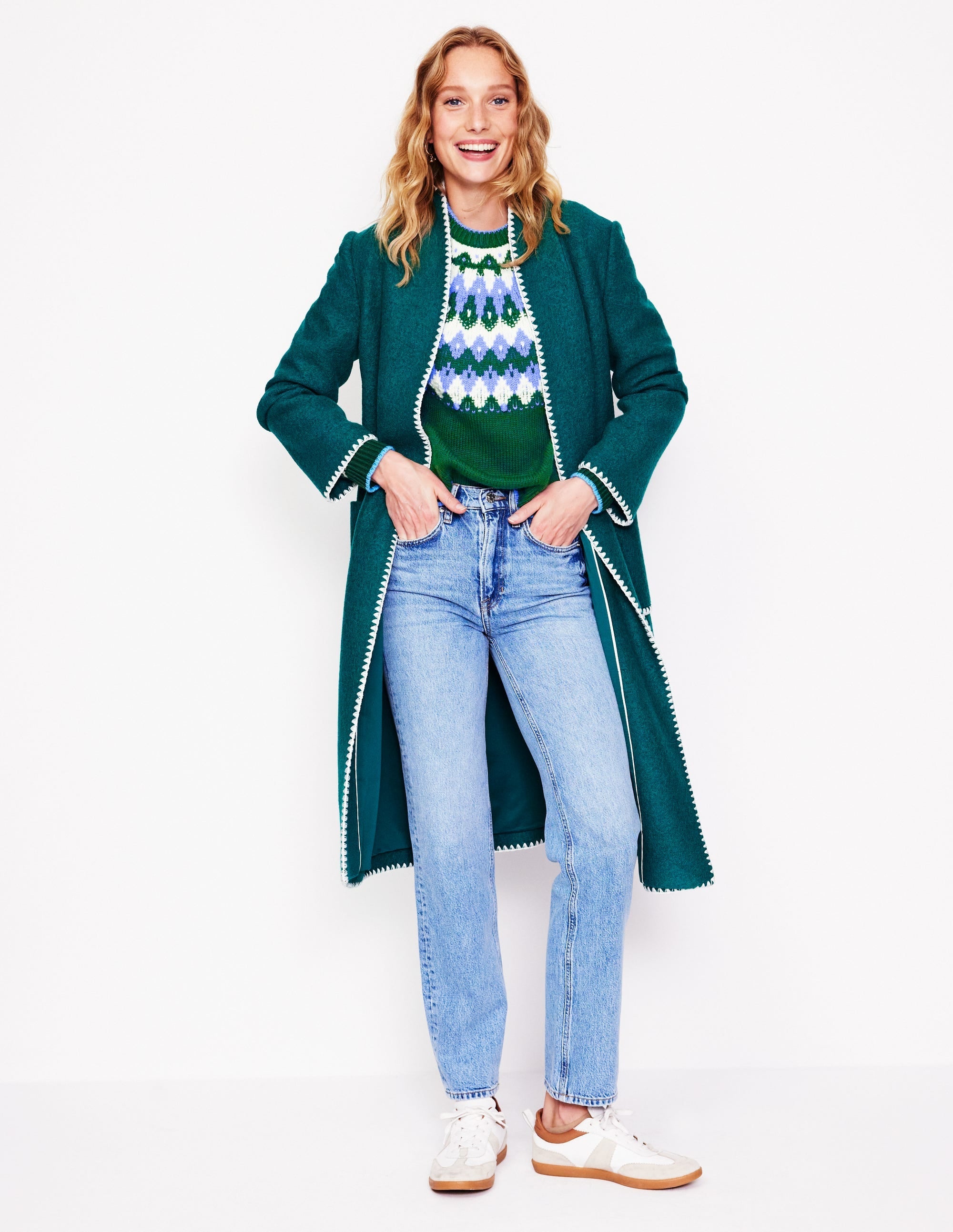 Eleanor Fair Isle Jumper-Pine Green - Image 4