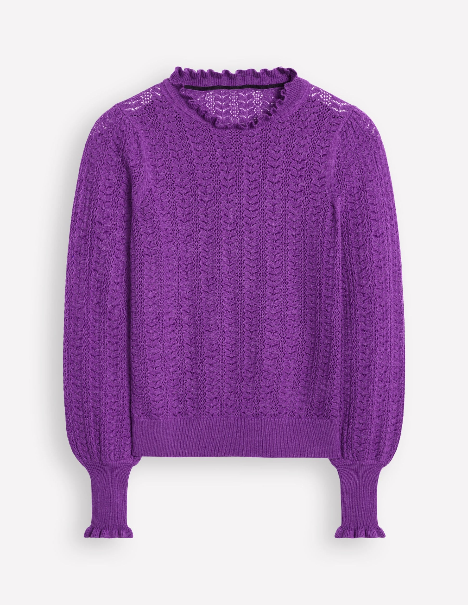 Tia Pointelle Frilled Jumper-Ameythyst Purple-6