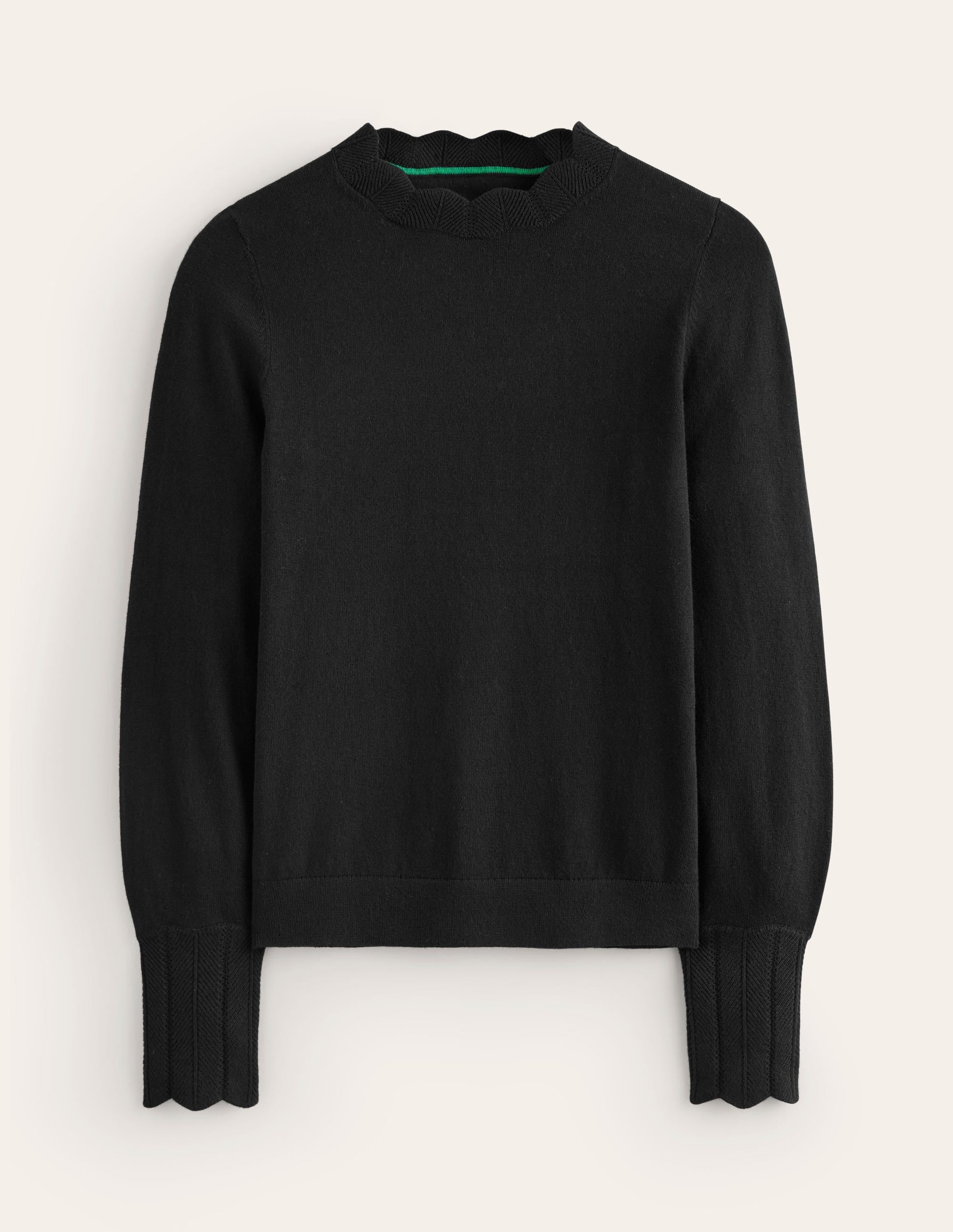 Imi Scallop Trim Jumper-Black-5