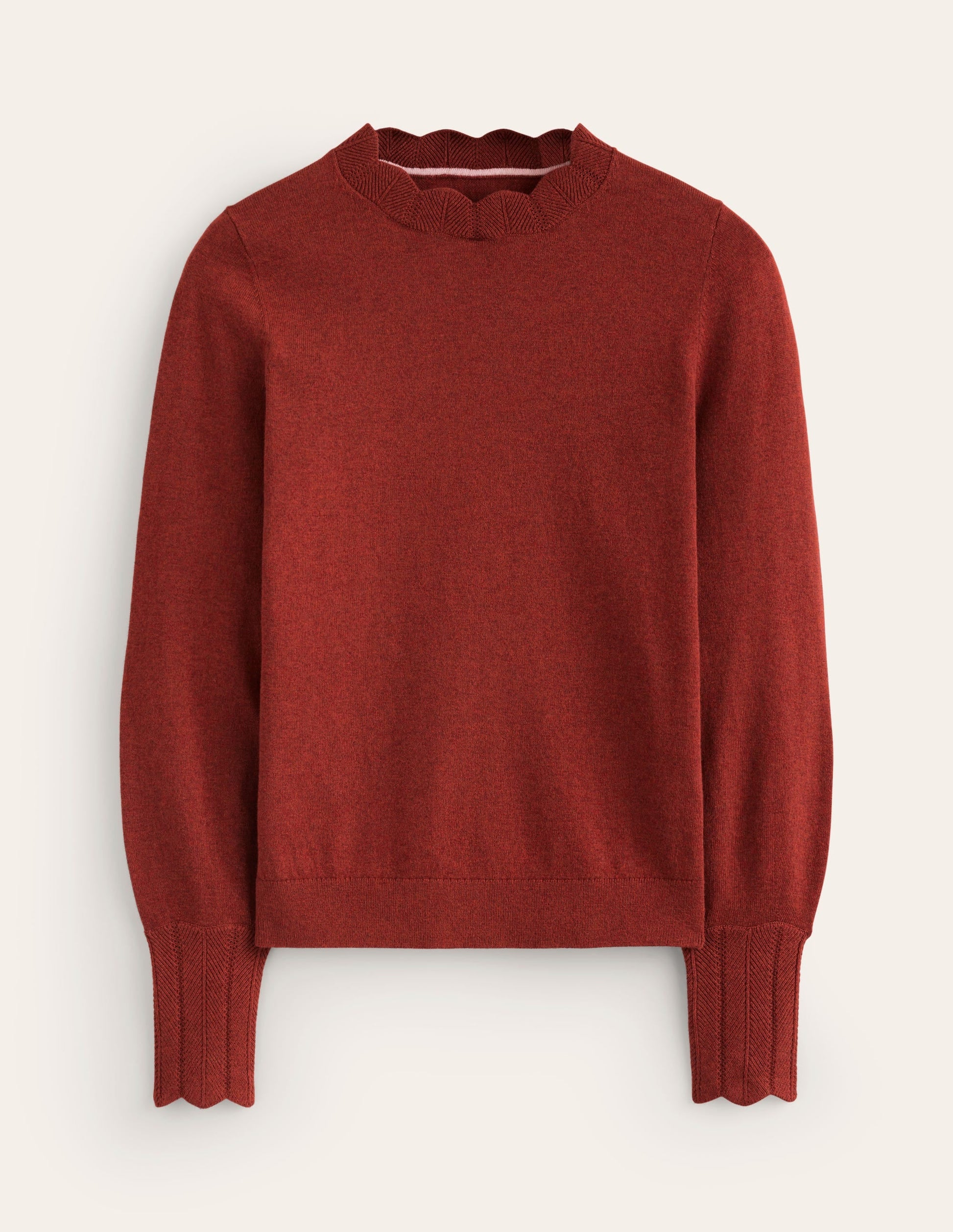 Imi Scallop Trim Jumper-Burnt Orange-6