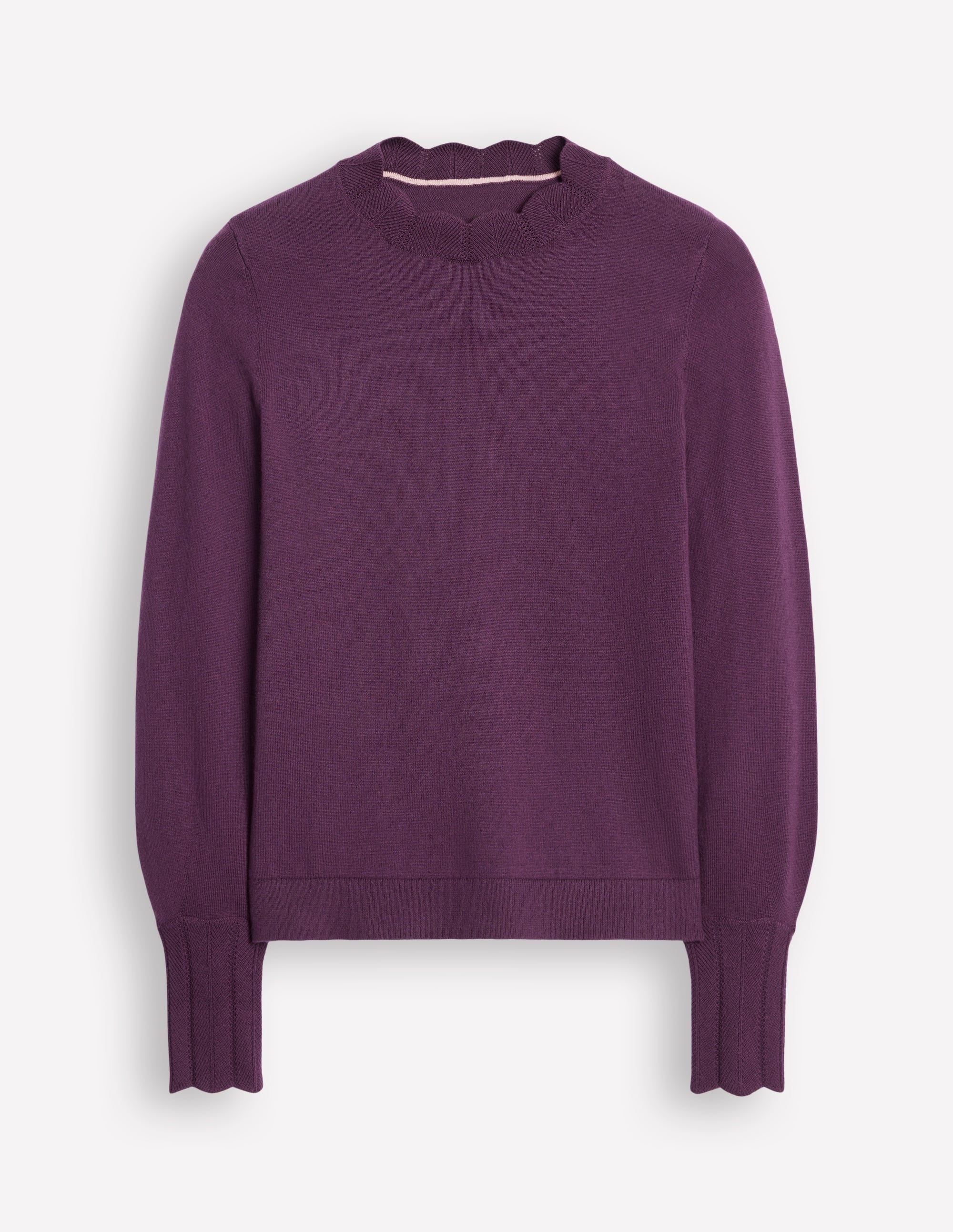 Imi Scallop Trim Jumper-Damson Purple - Image 5