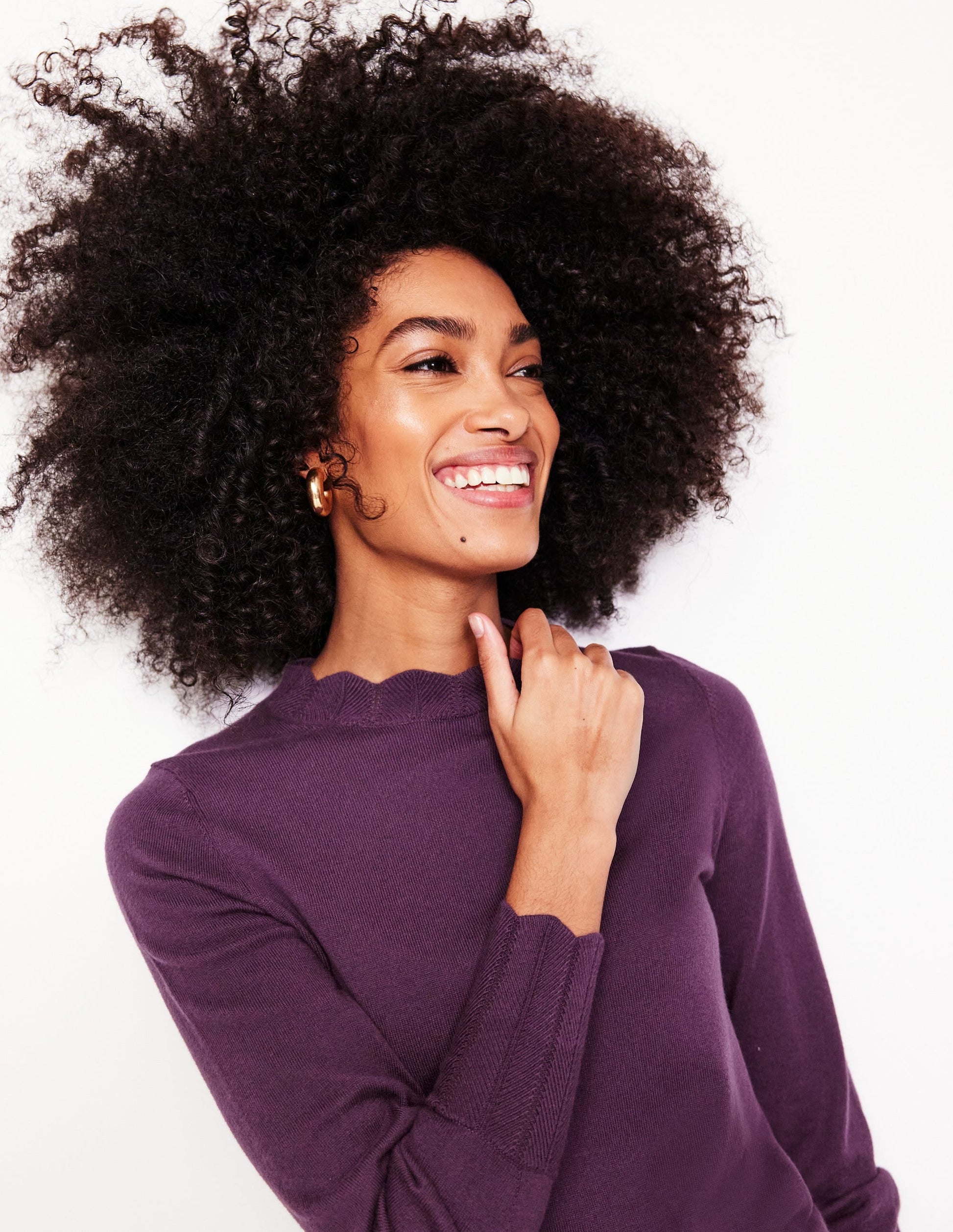 Imi Scallop Trim Jumper-Damson Purple-2