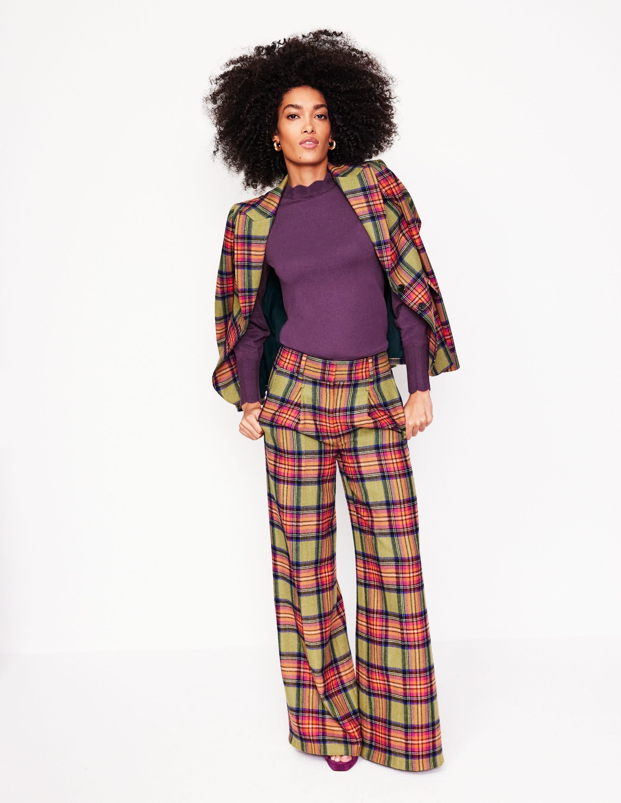 Imi Scallop Trim Jumper-Damson Purple - Image 4