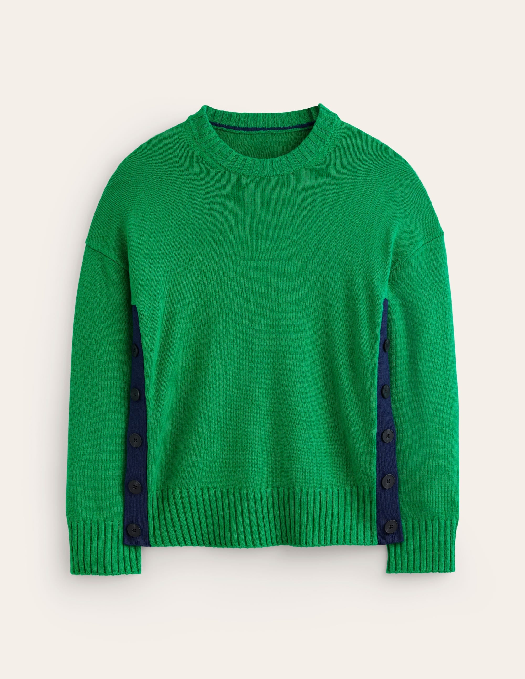 Zia Button Side Jumper-Rich Emerald Green - Image 5
