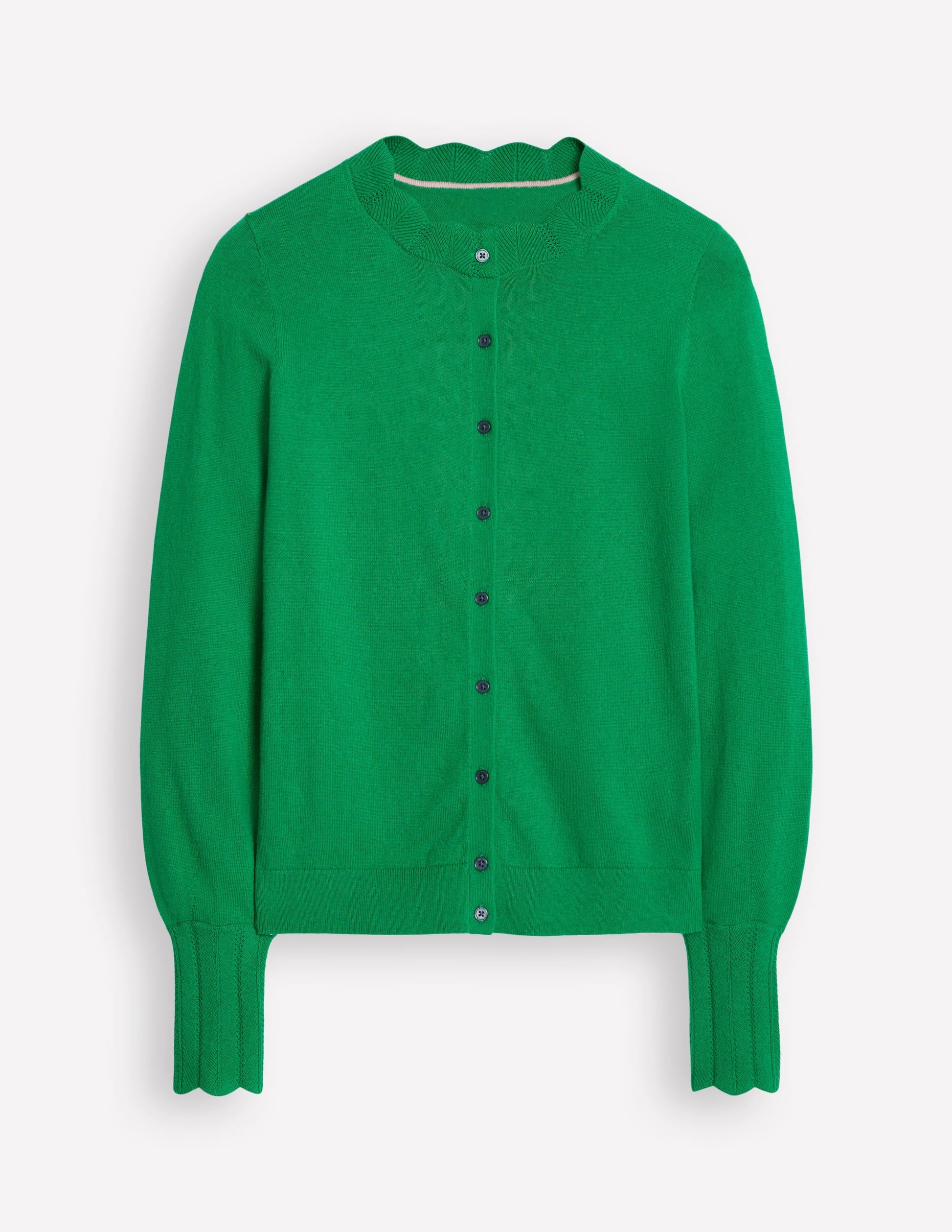 Imi Scalloped Cardigan-Rich Emerald Green-5