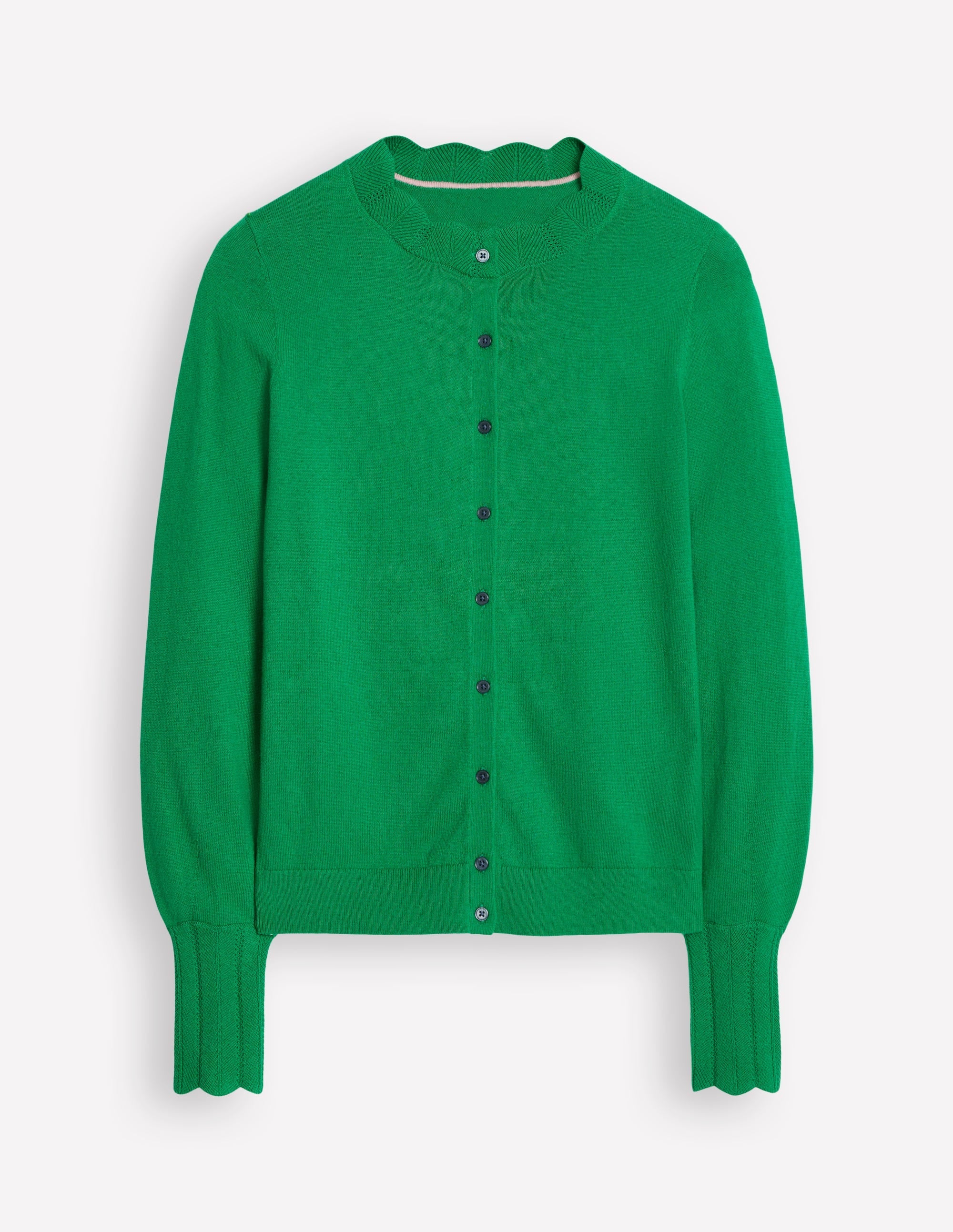 Imi Scalloped Cardigan-Rich Emerald Green - Image 5