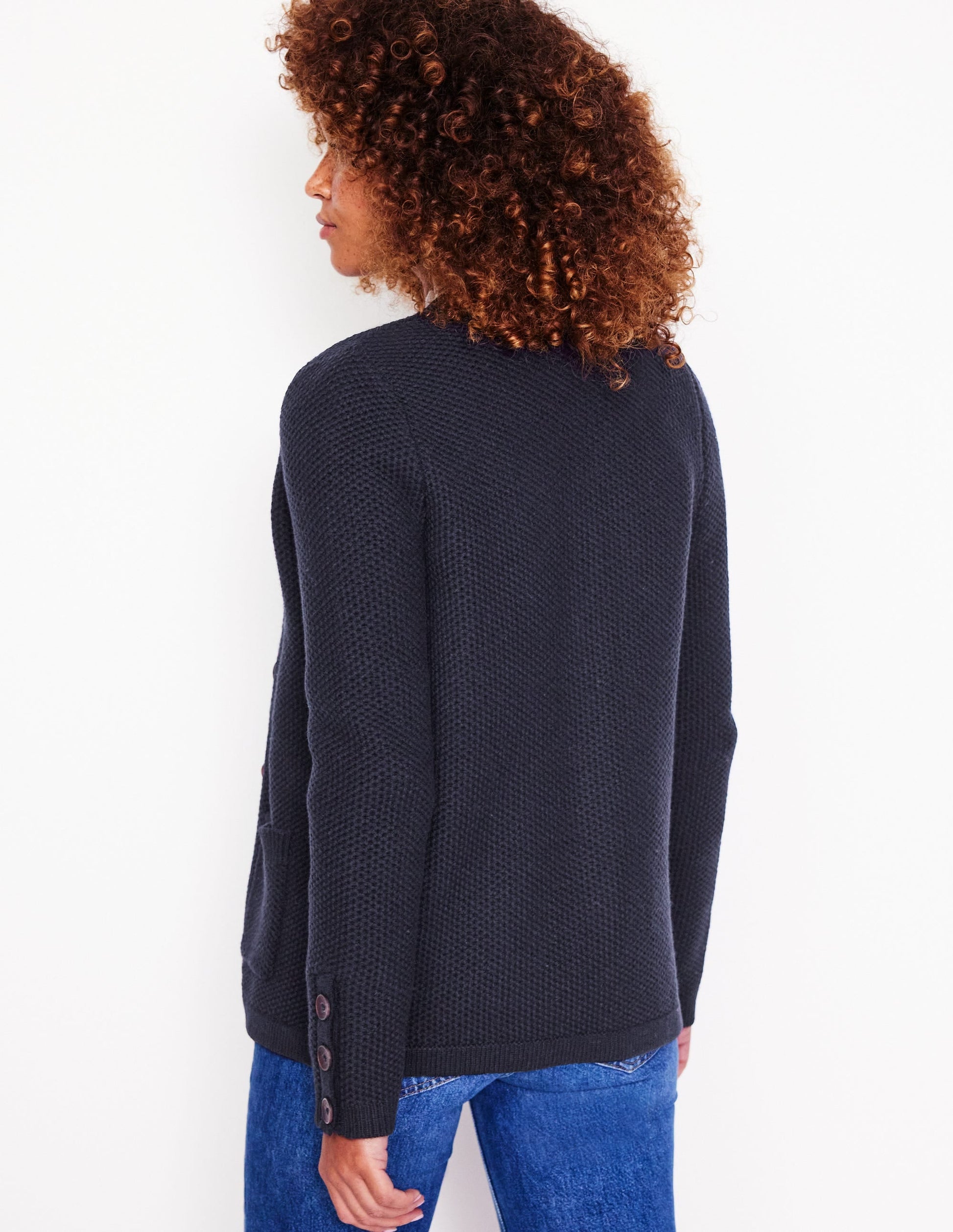 Textured Stitch Cardigan-Navy-3
