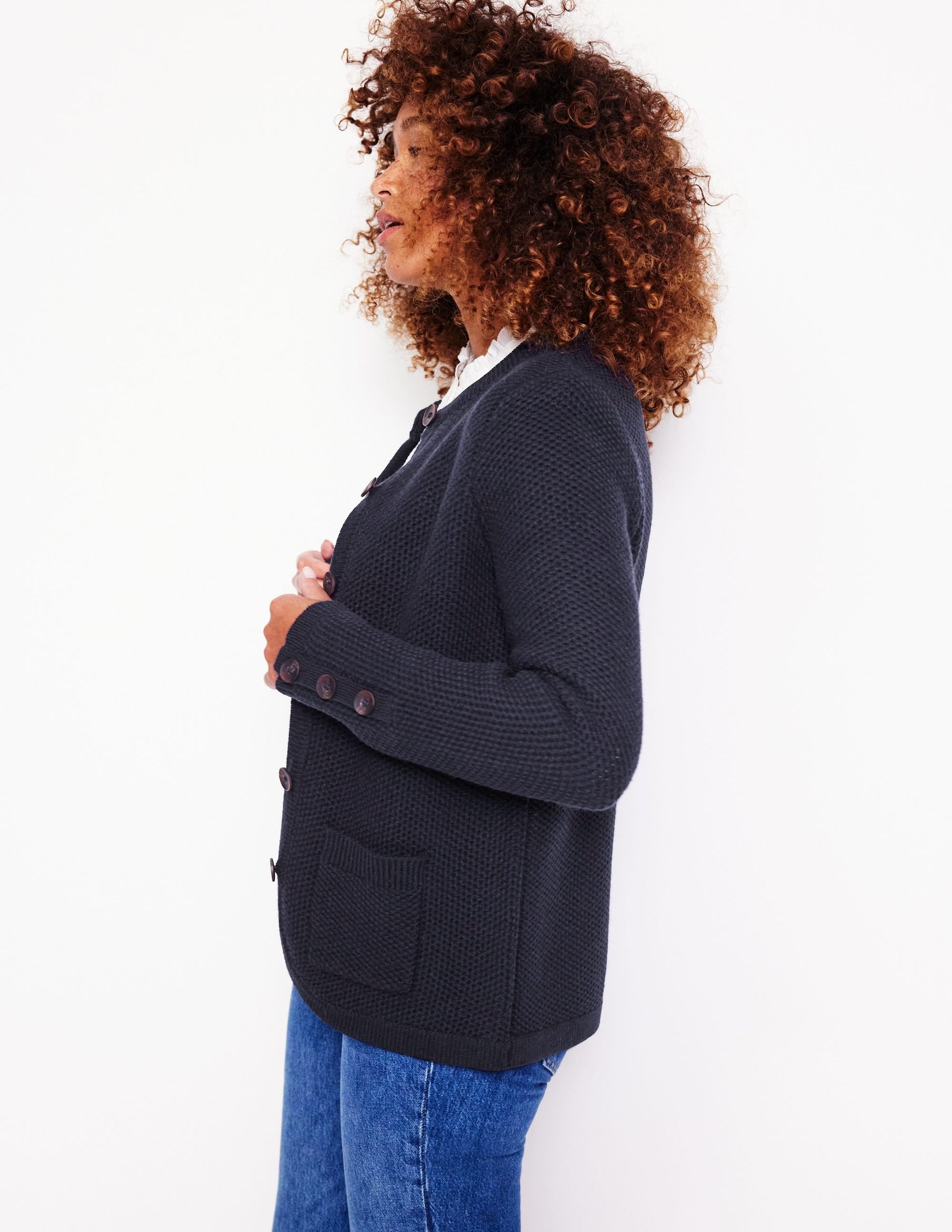 Textured Stitch Cardigan-Navy-4
