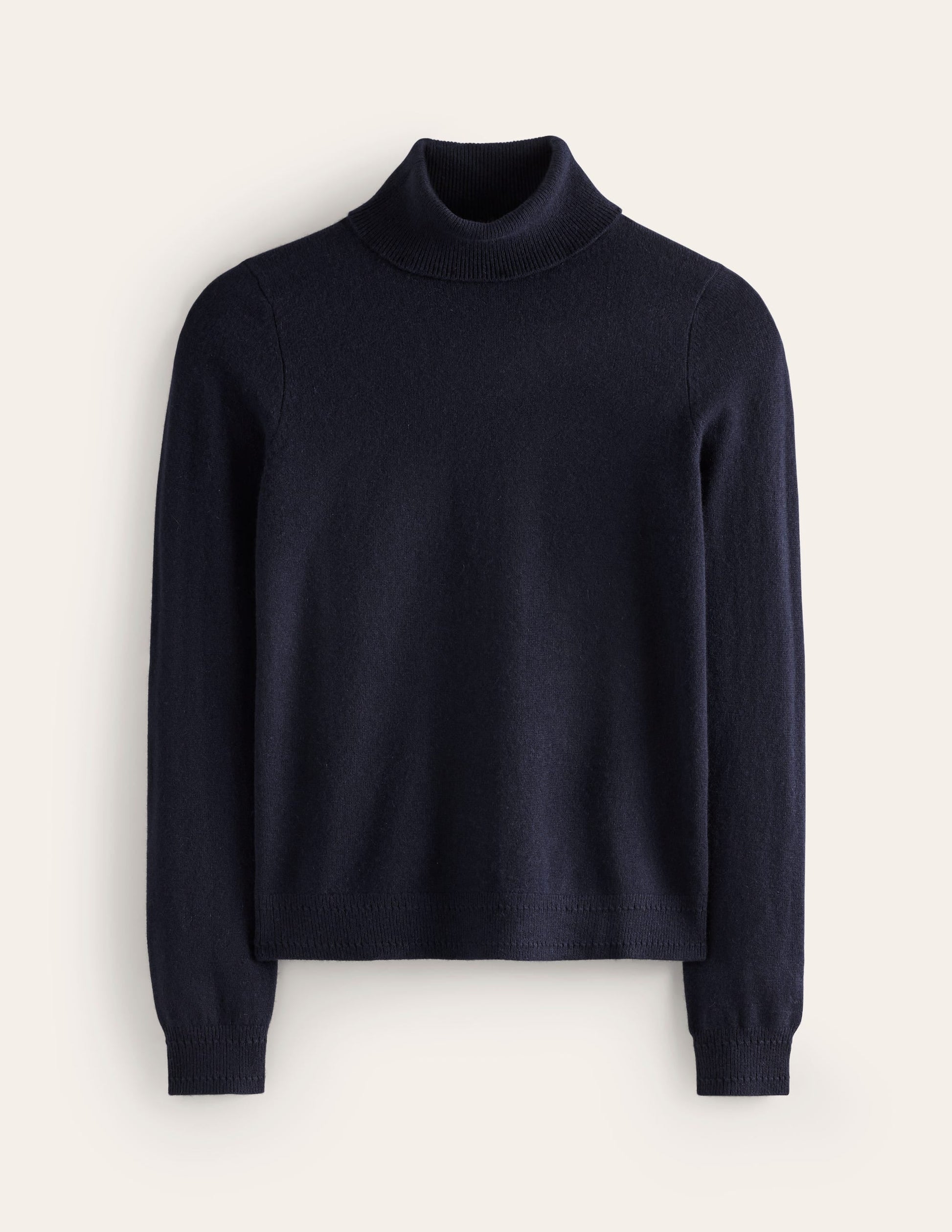 Eva Cashmere Roll Neck Jumper-Navy-5