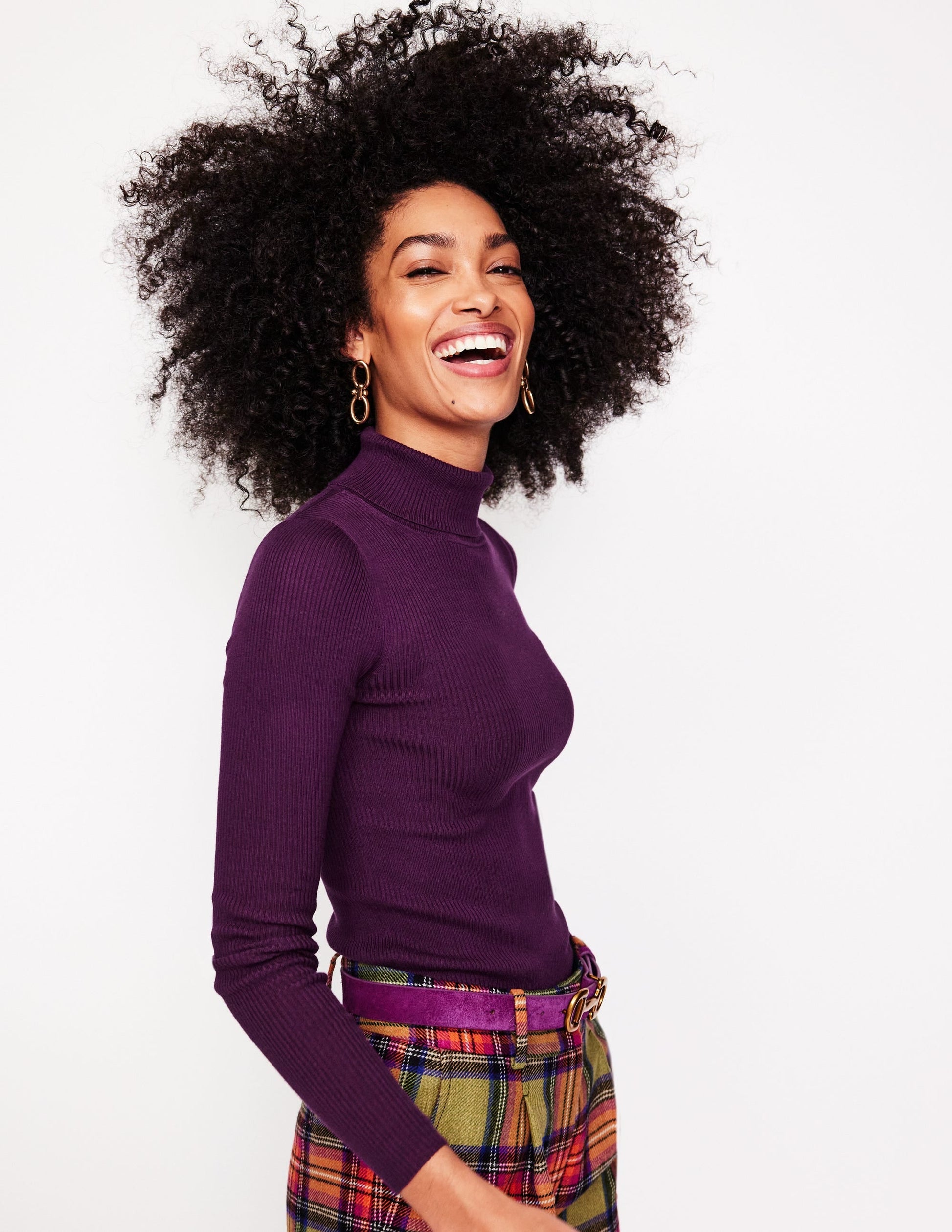 Catriona Roll Neck Jumper-Damson Purple-1