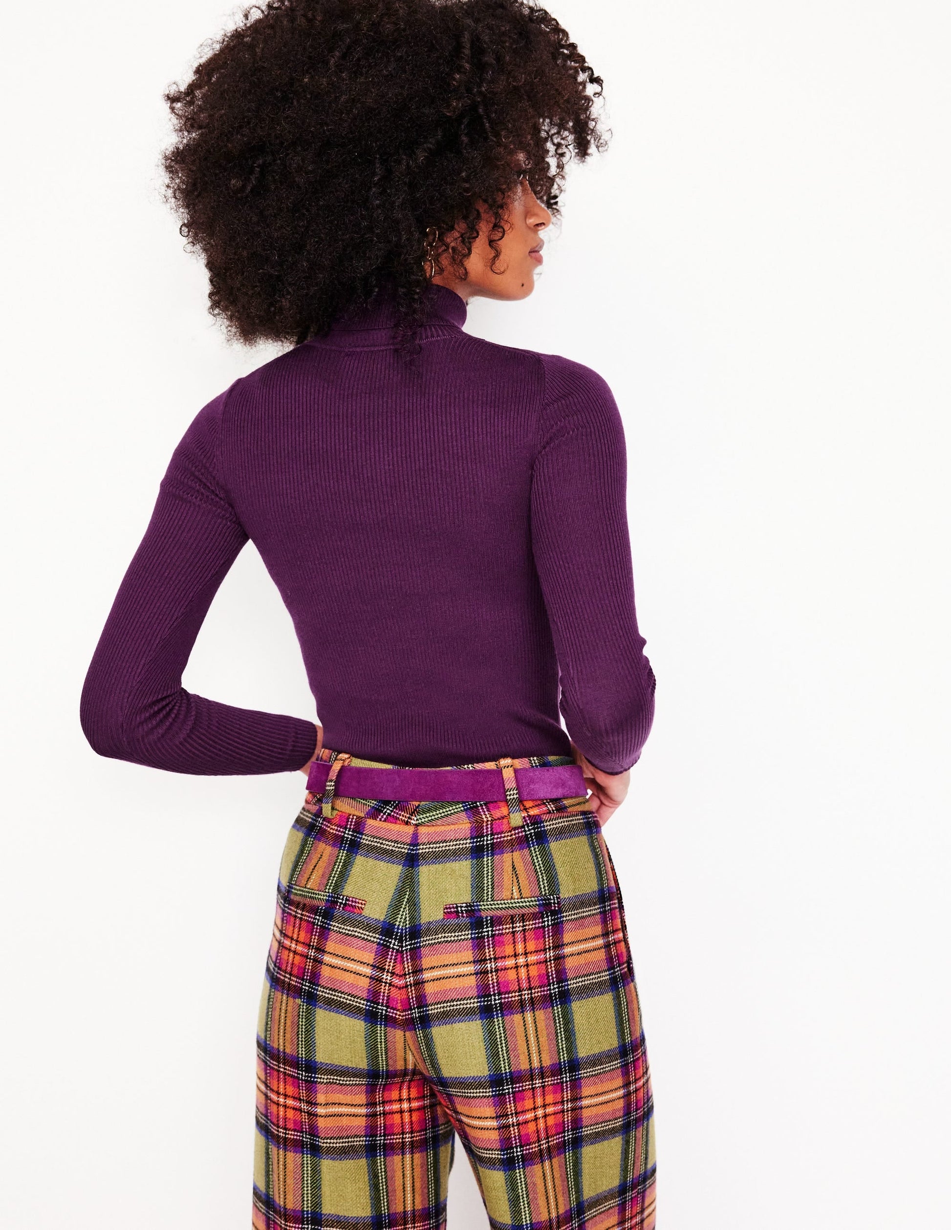 Catriona Roll Neck Jumper-Damson Purple-3