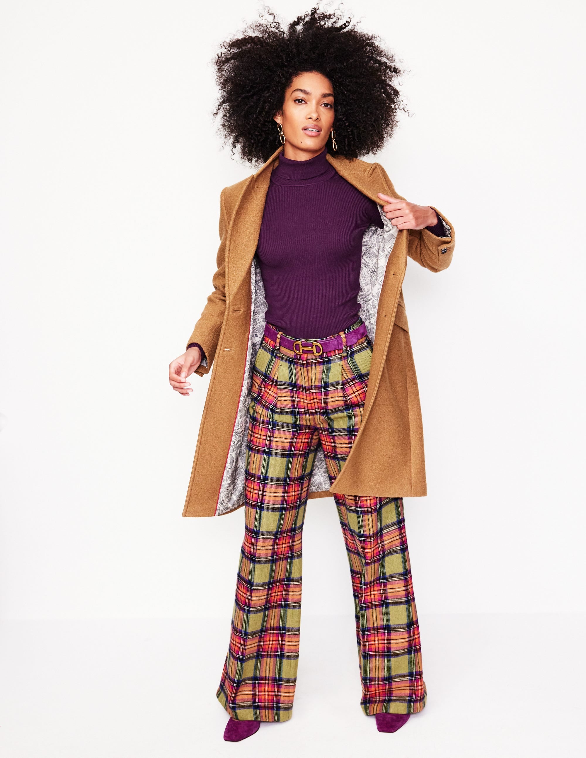 Catriona Roll Neck Jumper-Damson Purple - Image 4