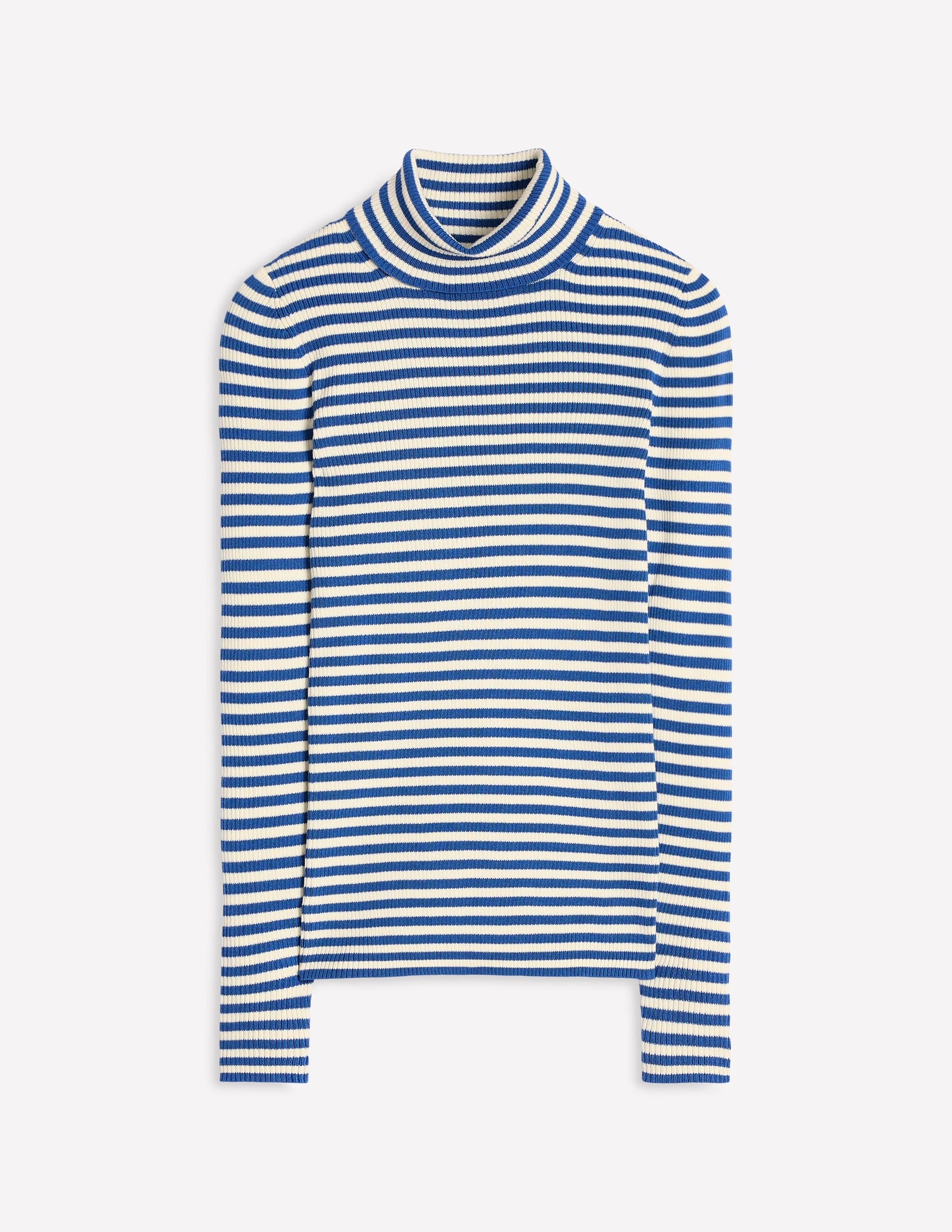 Catriona Roll Neck Jumper-Ivory, Blue Jay-5