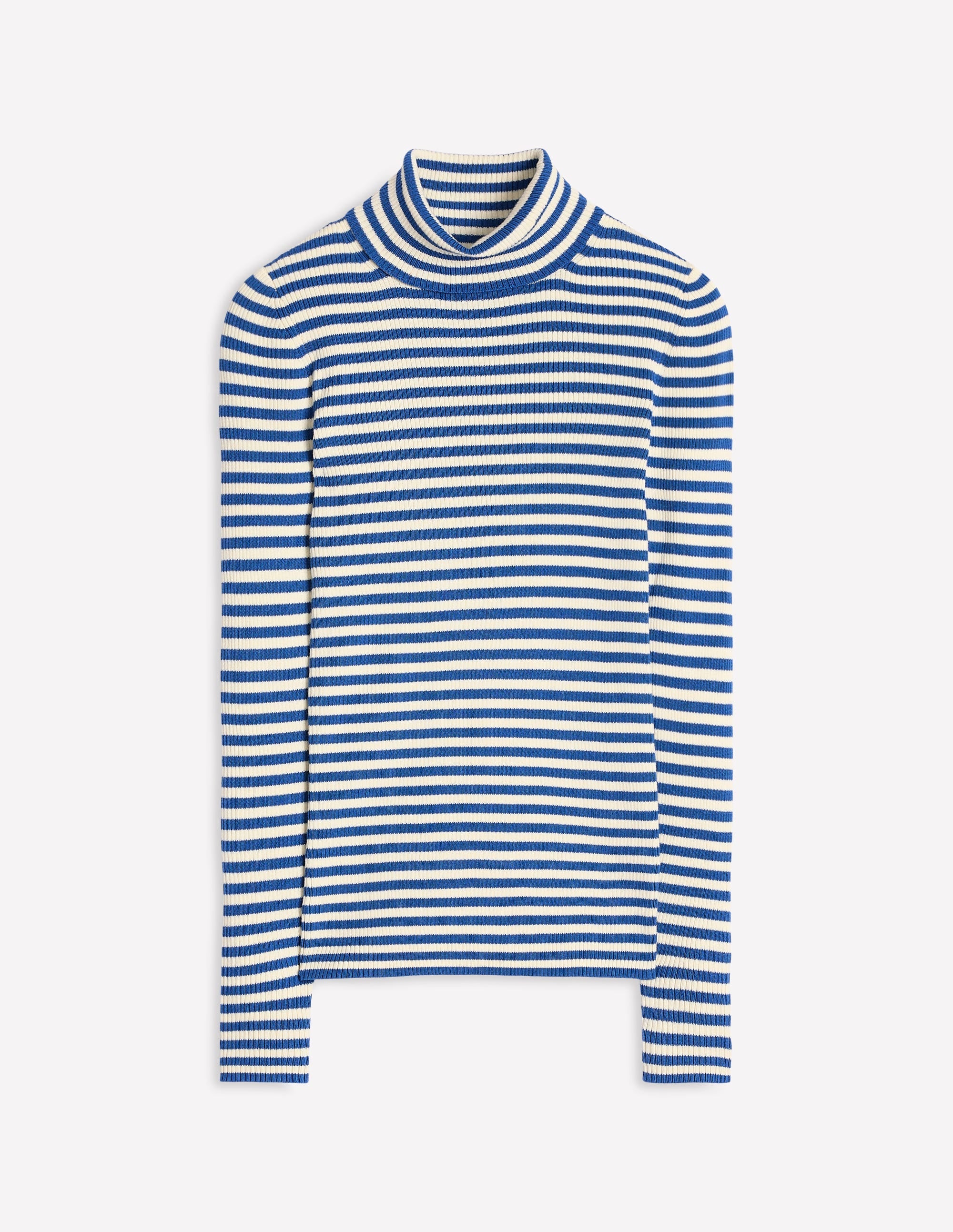 Catriona Roll Neck Jumper-Ivory, Blue Jay - Image 5