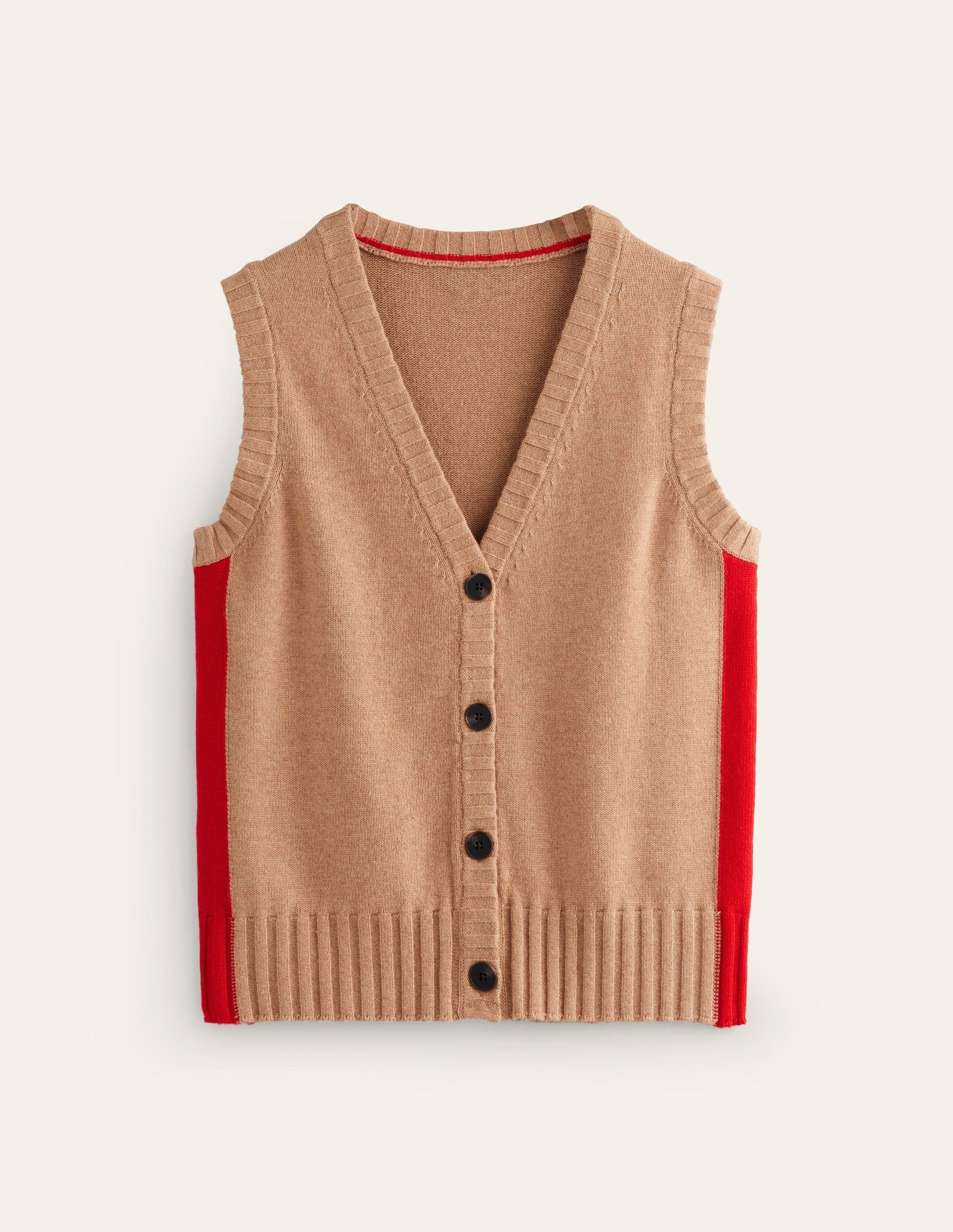 Zia Knitted Waistcoat-Camel Melange-6
