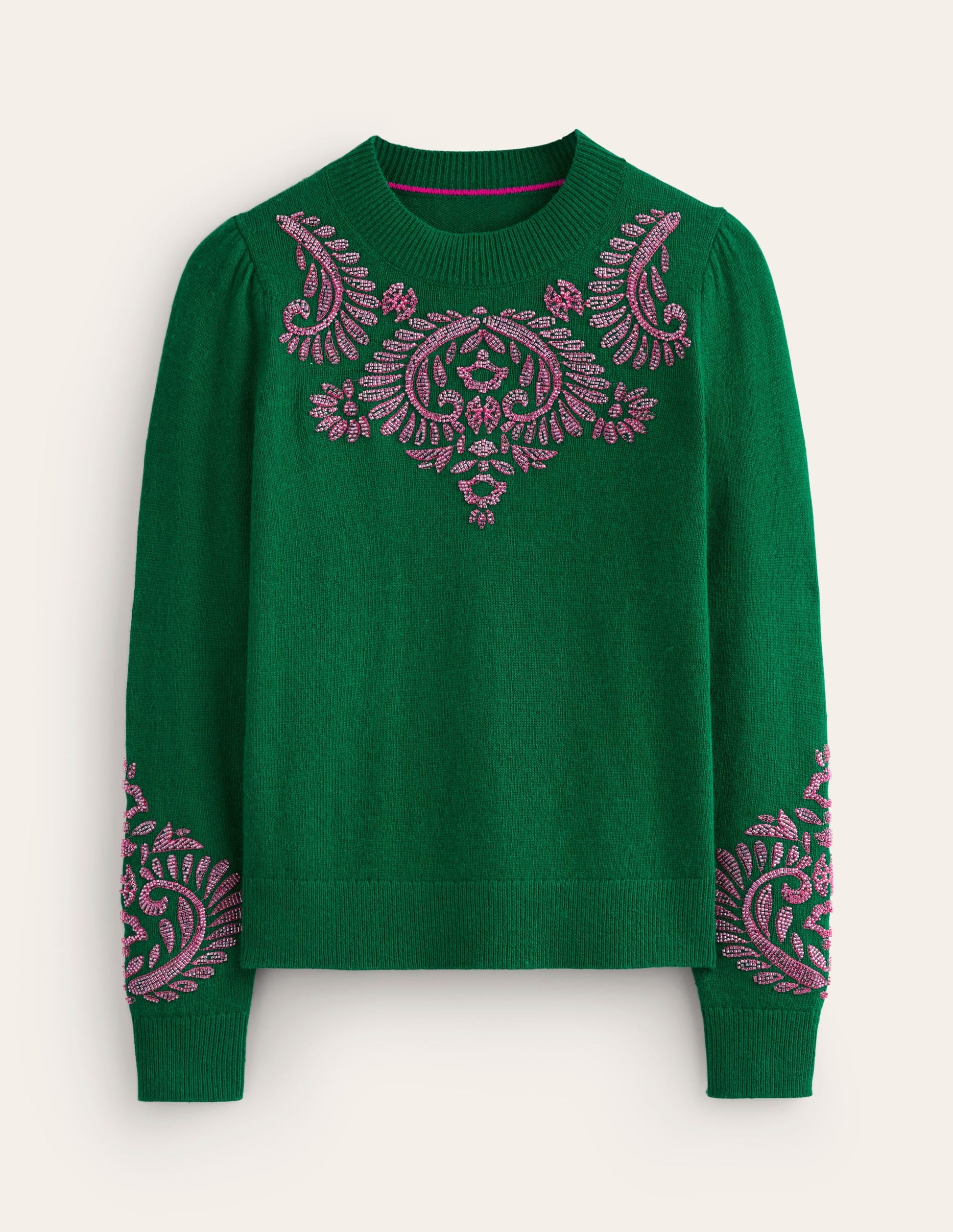 Fenella Embellished Jumper-Pine Green-9