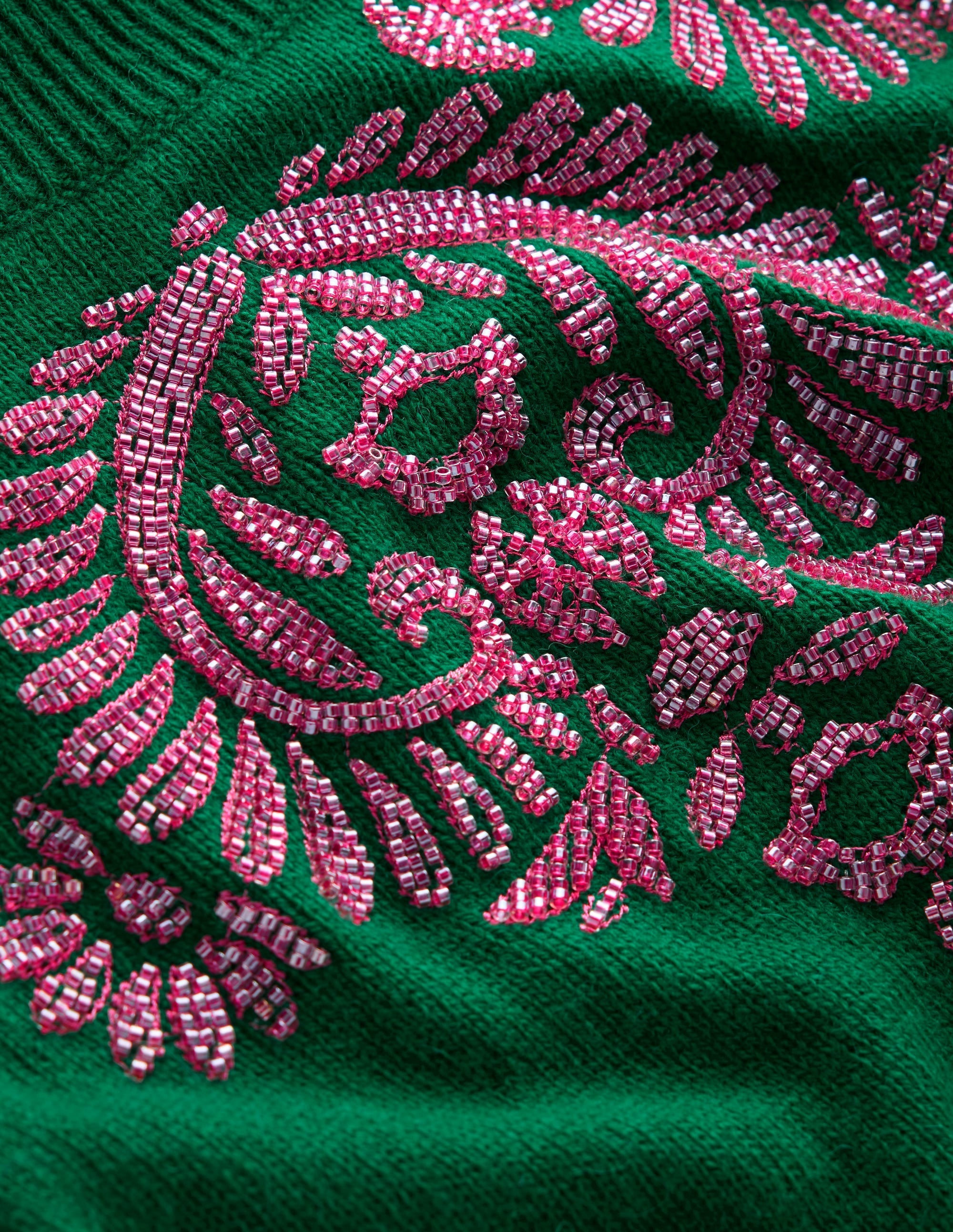 Fenella Embellished Jumper-Pine Green - Image 10